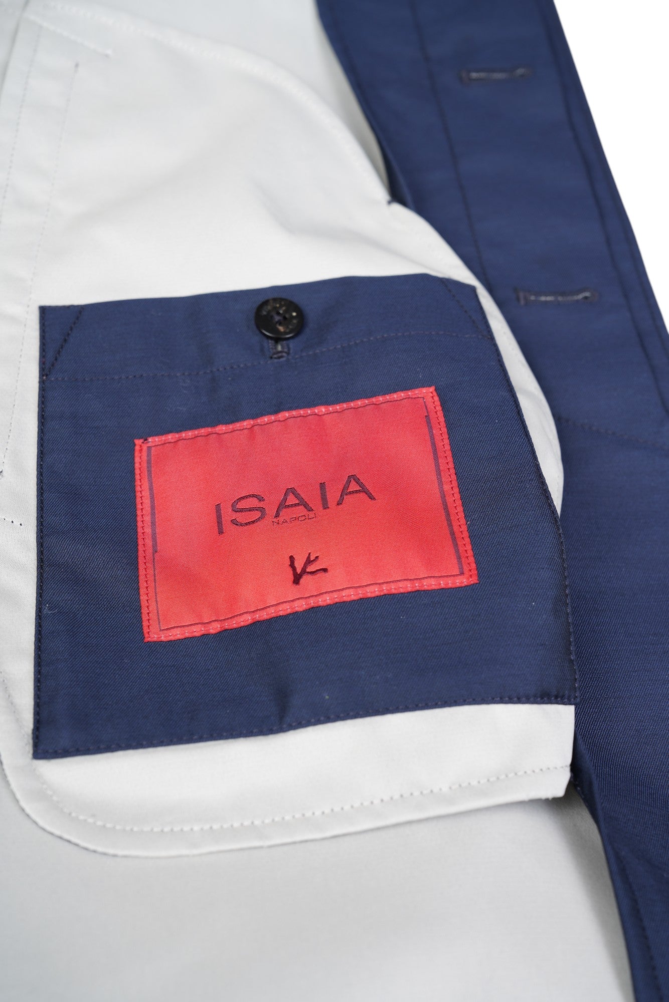Isaia manteau trench-coat laine nylon bleu