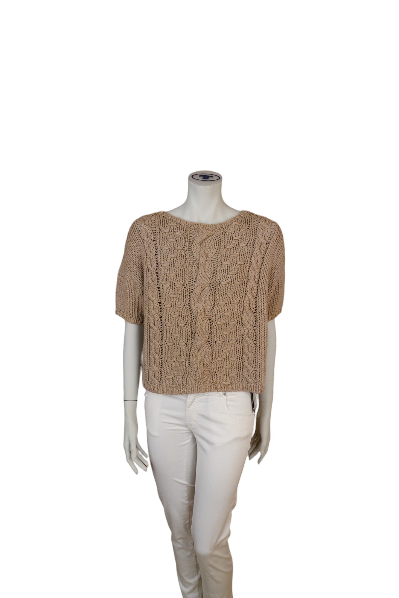 Brunello Cucinelli Dazzling cable knit shirt jumper with brass details