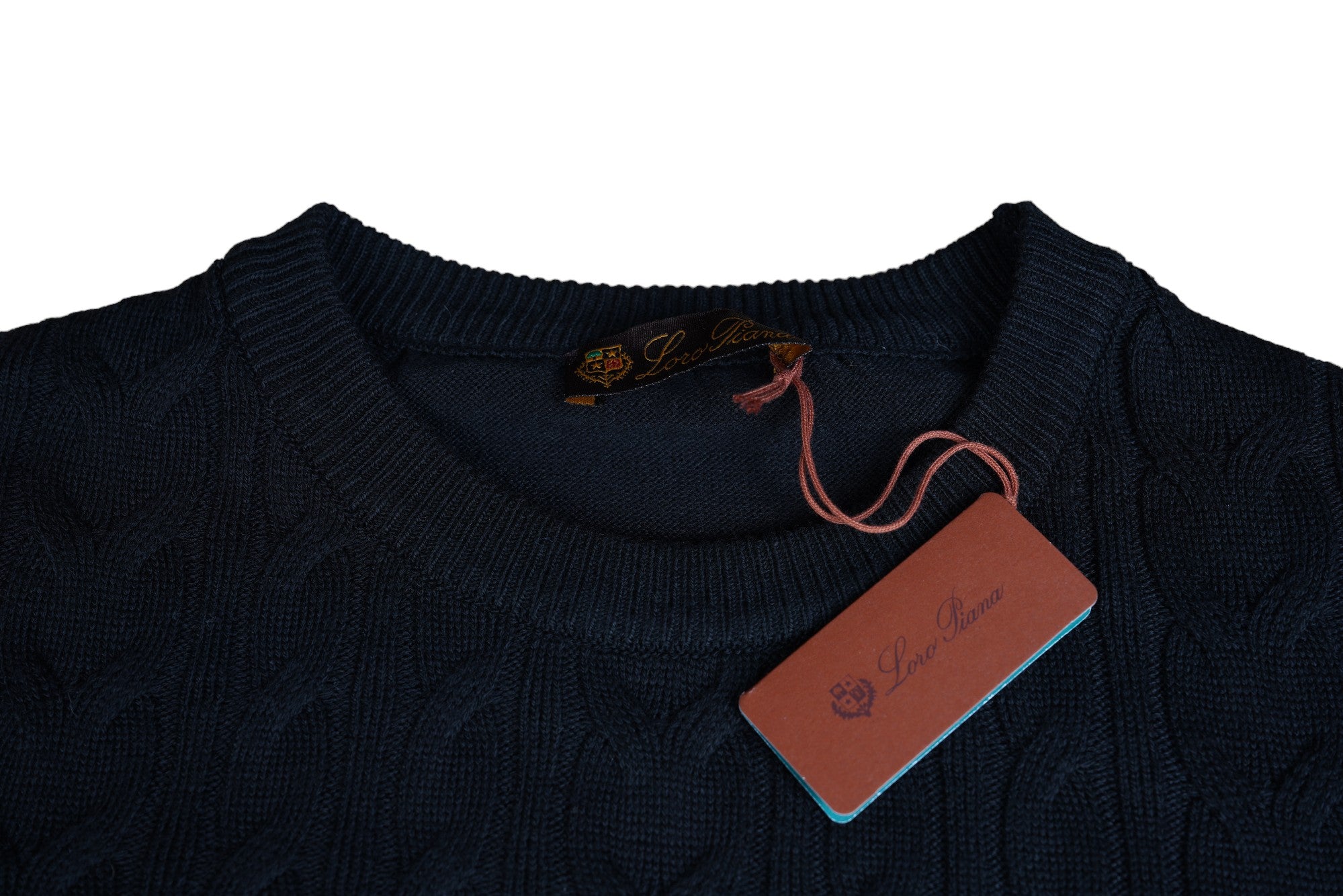 Loro Piana jumper jumper cotton cable knit navy M