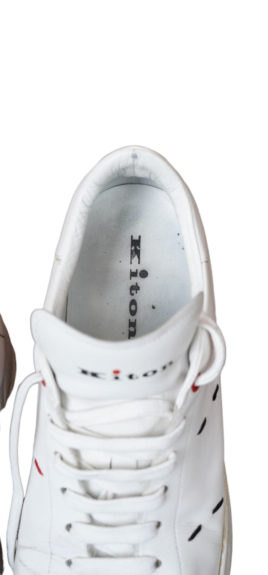 Kiton Sneaker cuir blanc 44 UK 10 peu porté Article n°:12387