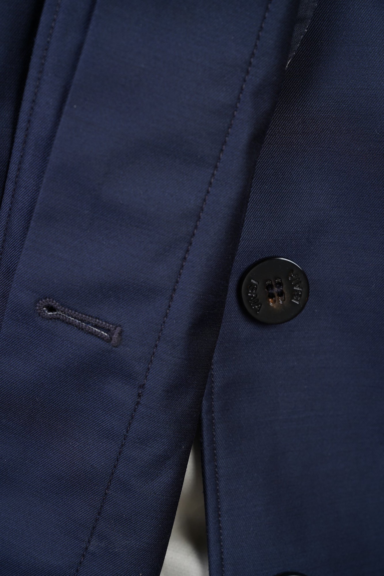 Isaia manteau trench-coat laine nylon bleu