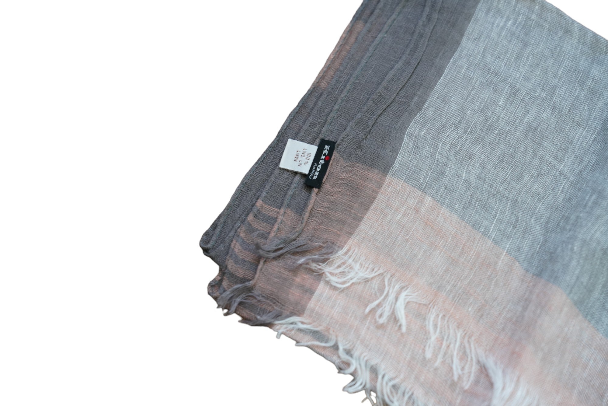 Kiton écharpe d'été lin à franges