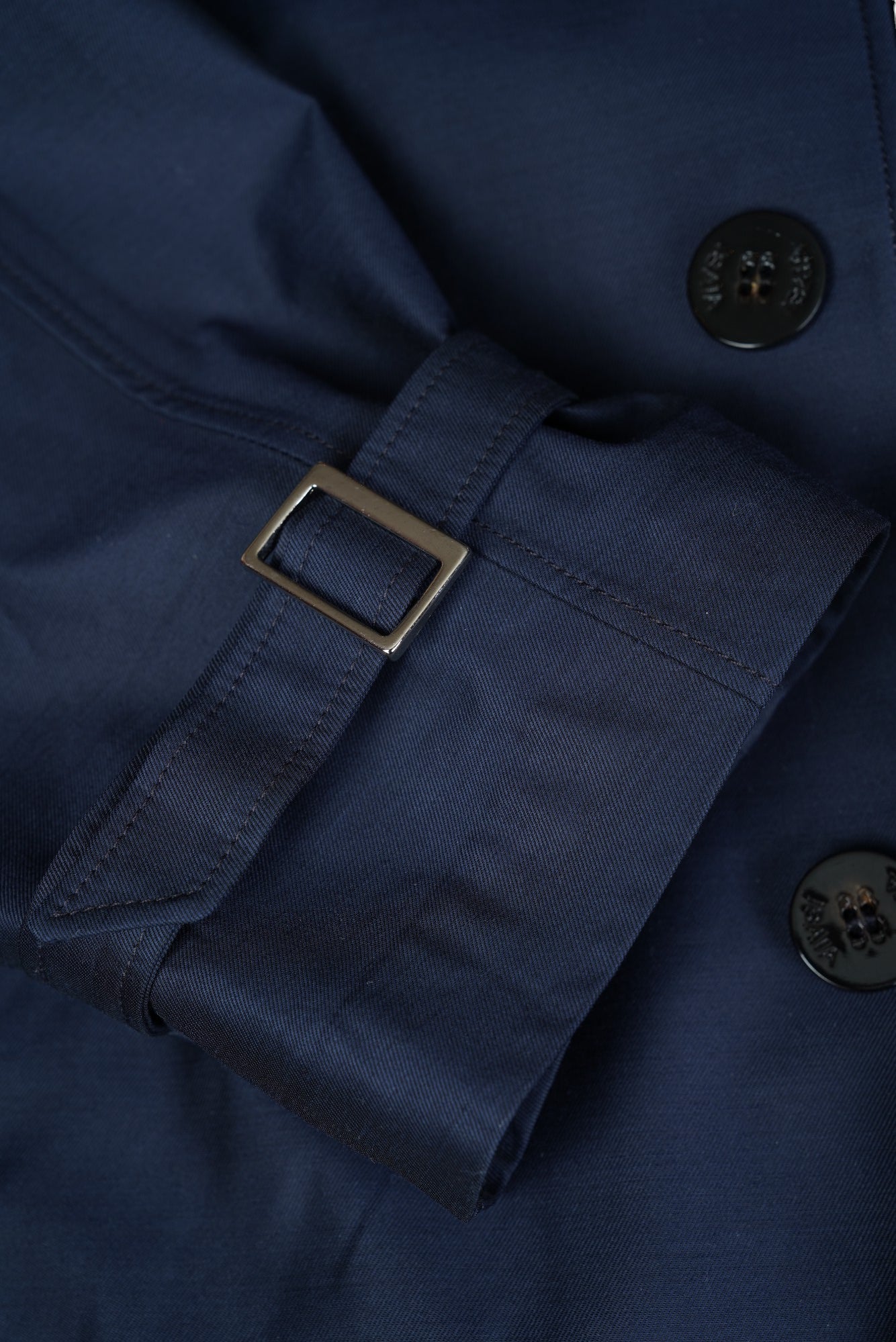 Isaia manteau trench-coat laine nylon bleu