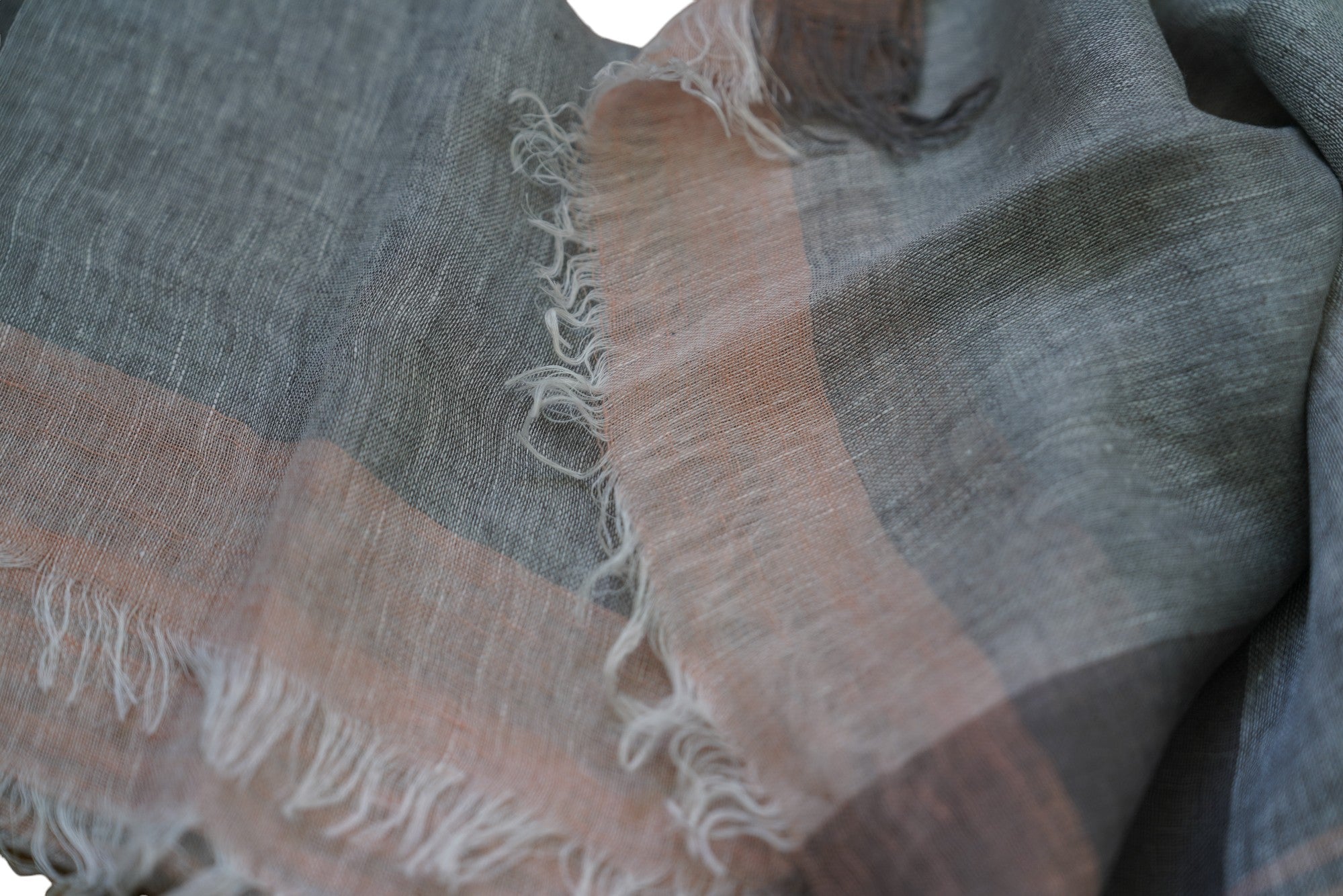 Kiton écharpe d'été lin à franges