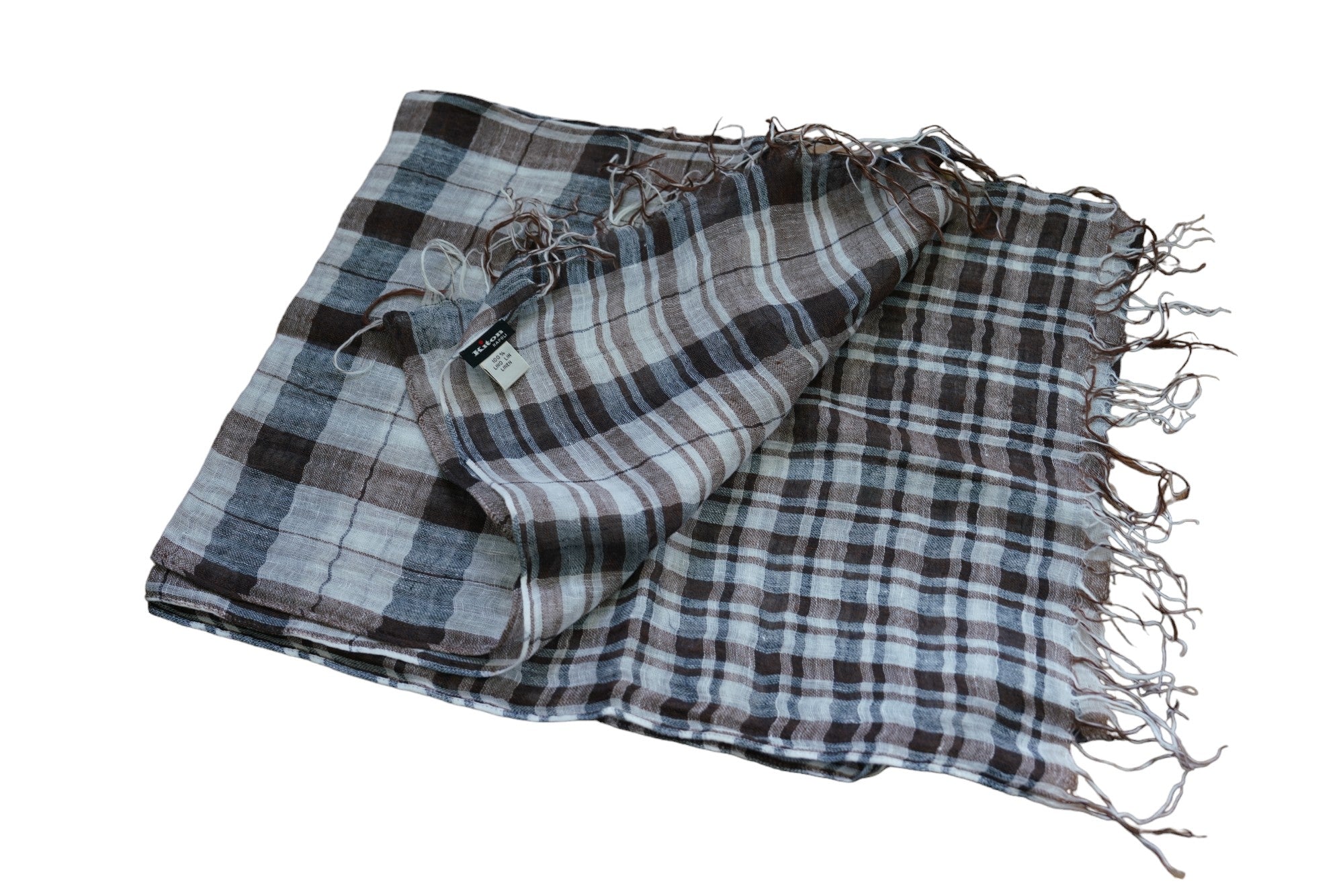 Kiton Schal Sommerschal Leinen mit Fransen