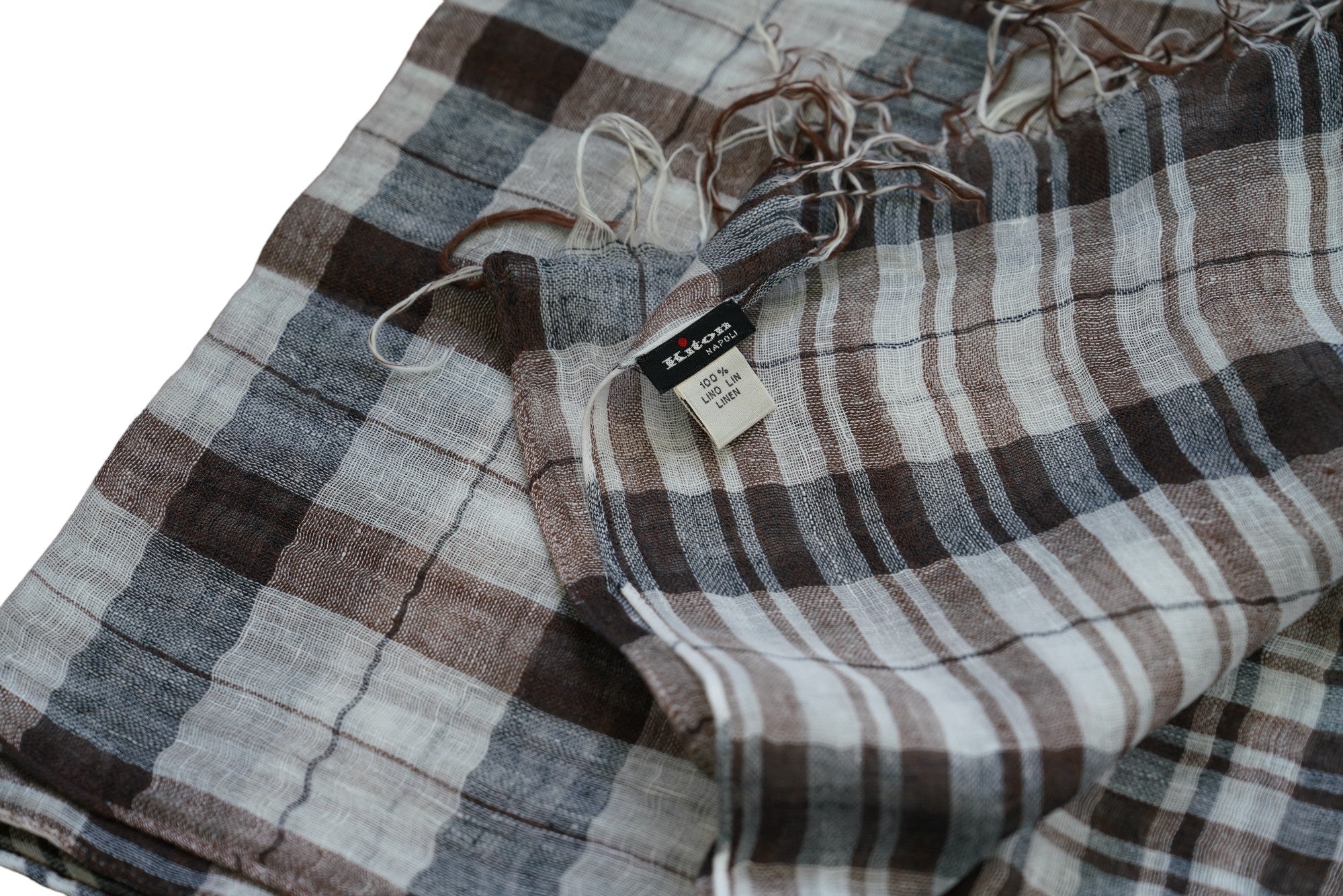 Kiton Schal Sommerschal Leinen mit Fransen