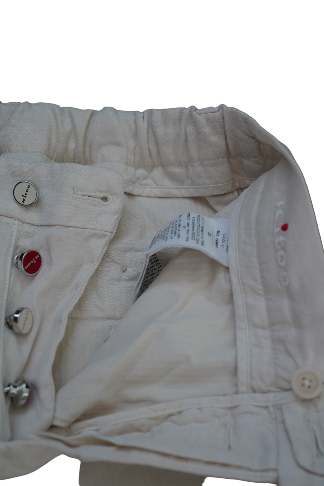 Kiton pantalon en lin avec du coton été beige clair