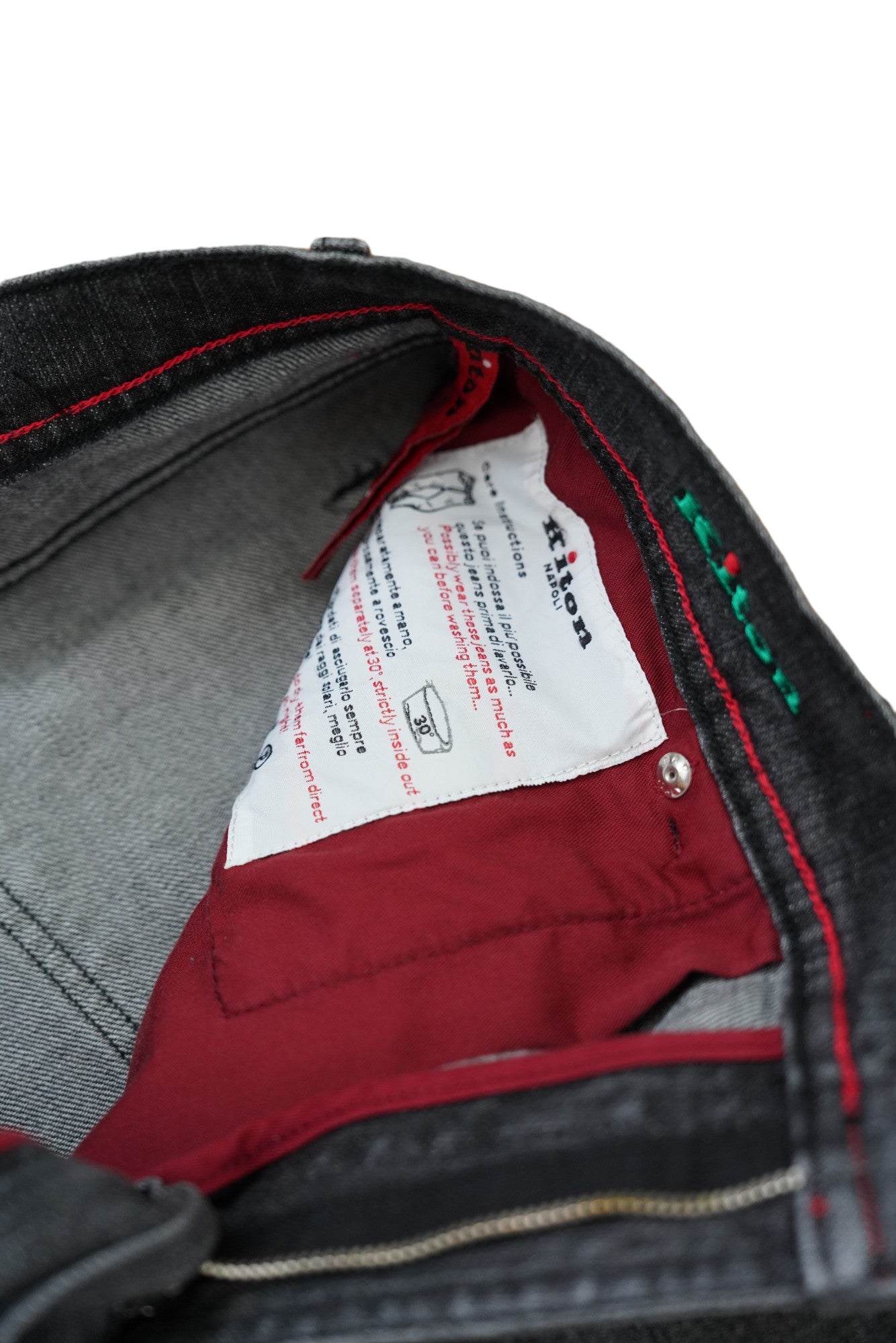 Kiton Jeans noir Japan denim