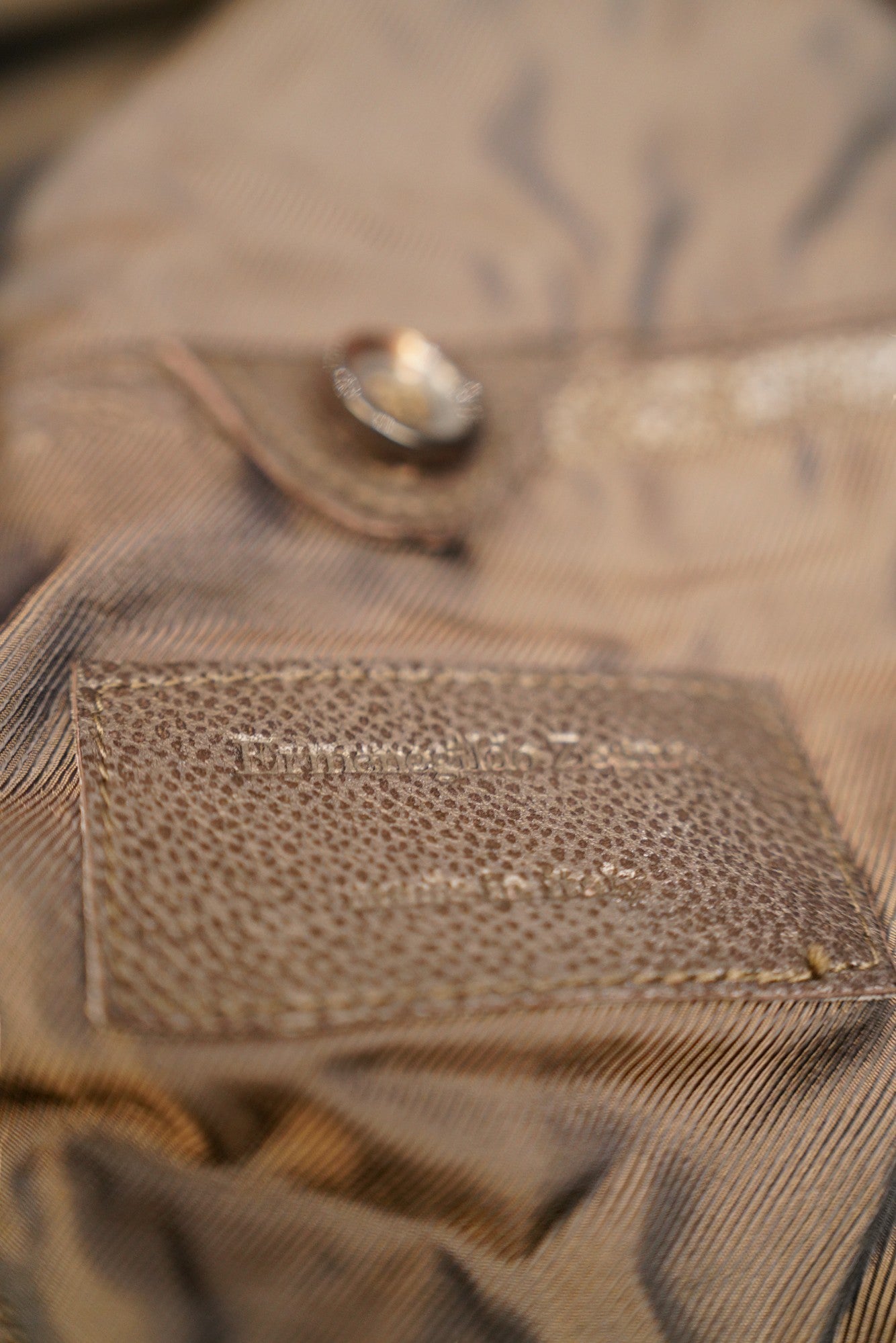 Veste en cuir Ermenegildo Zegna marron cuir nappa avec cachemire 50 (M)