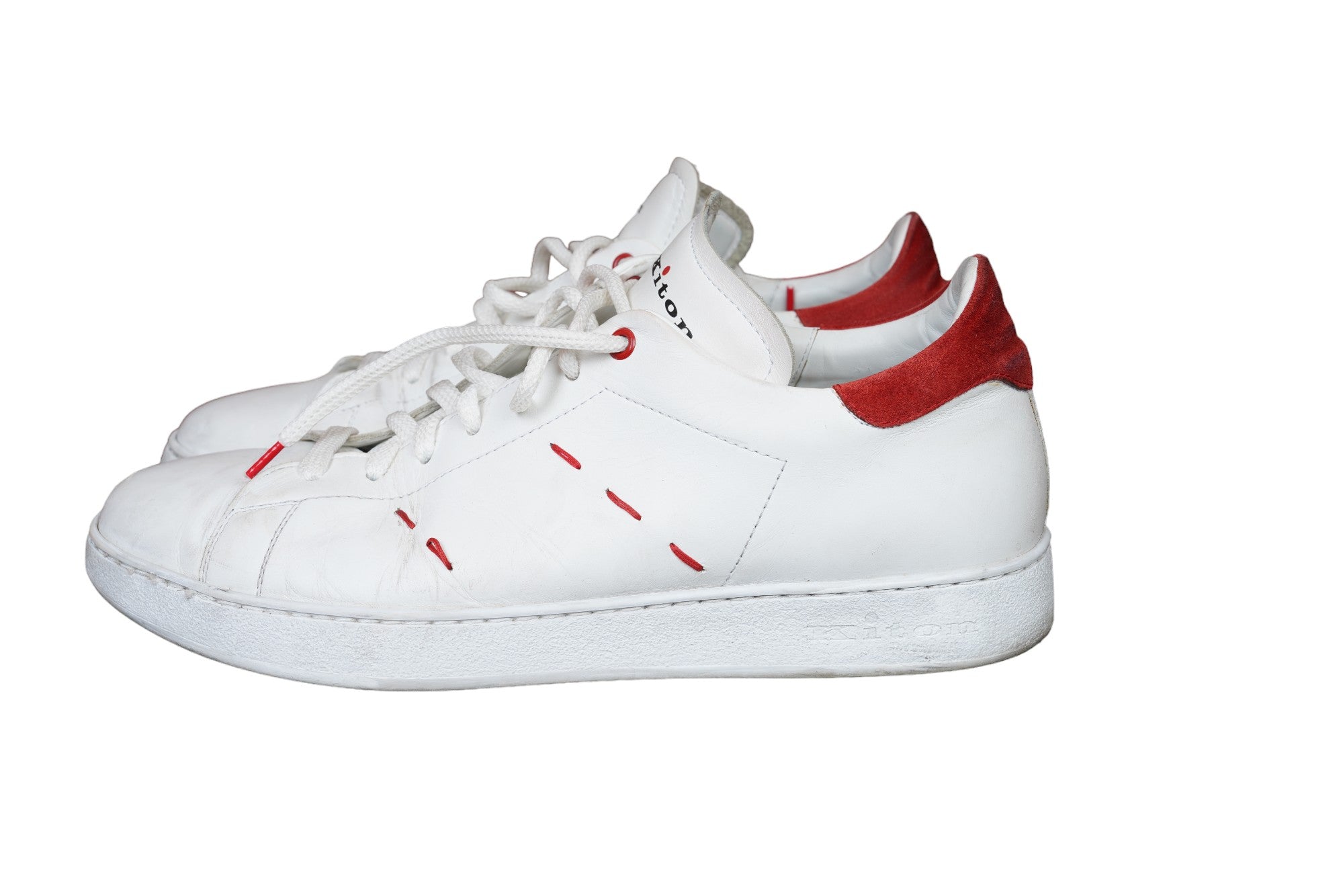 Kiton Sneaker Leder weiß 44 UK 10 wenig getragen Artikel Nr.:12389