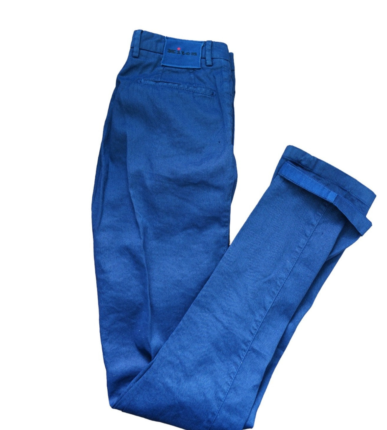 Kiton Hose Chino blau 50 (34) Leinen Mischung neue Sommer