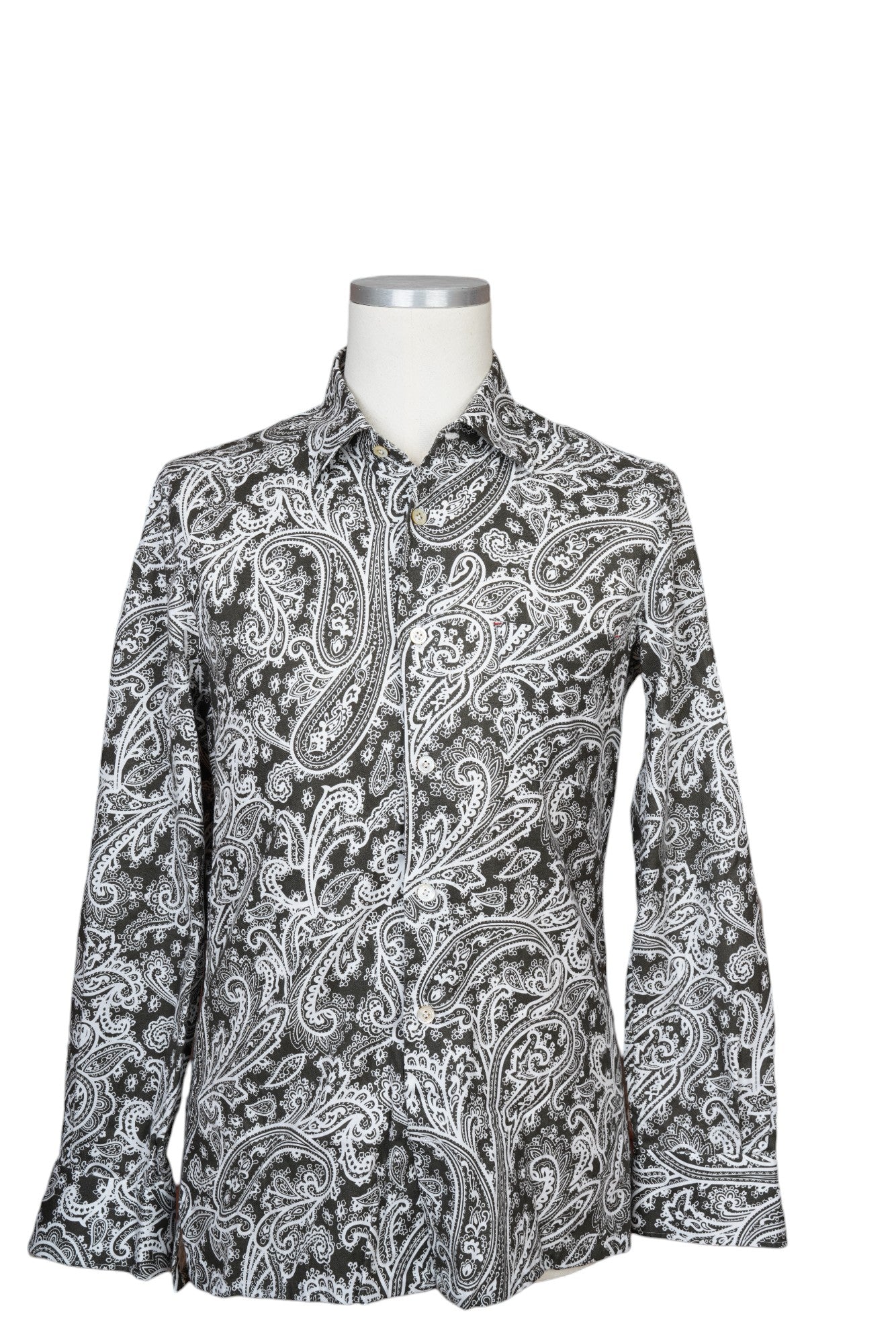 Kiton Hemd Paisleymuster handgefertigt 39