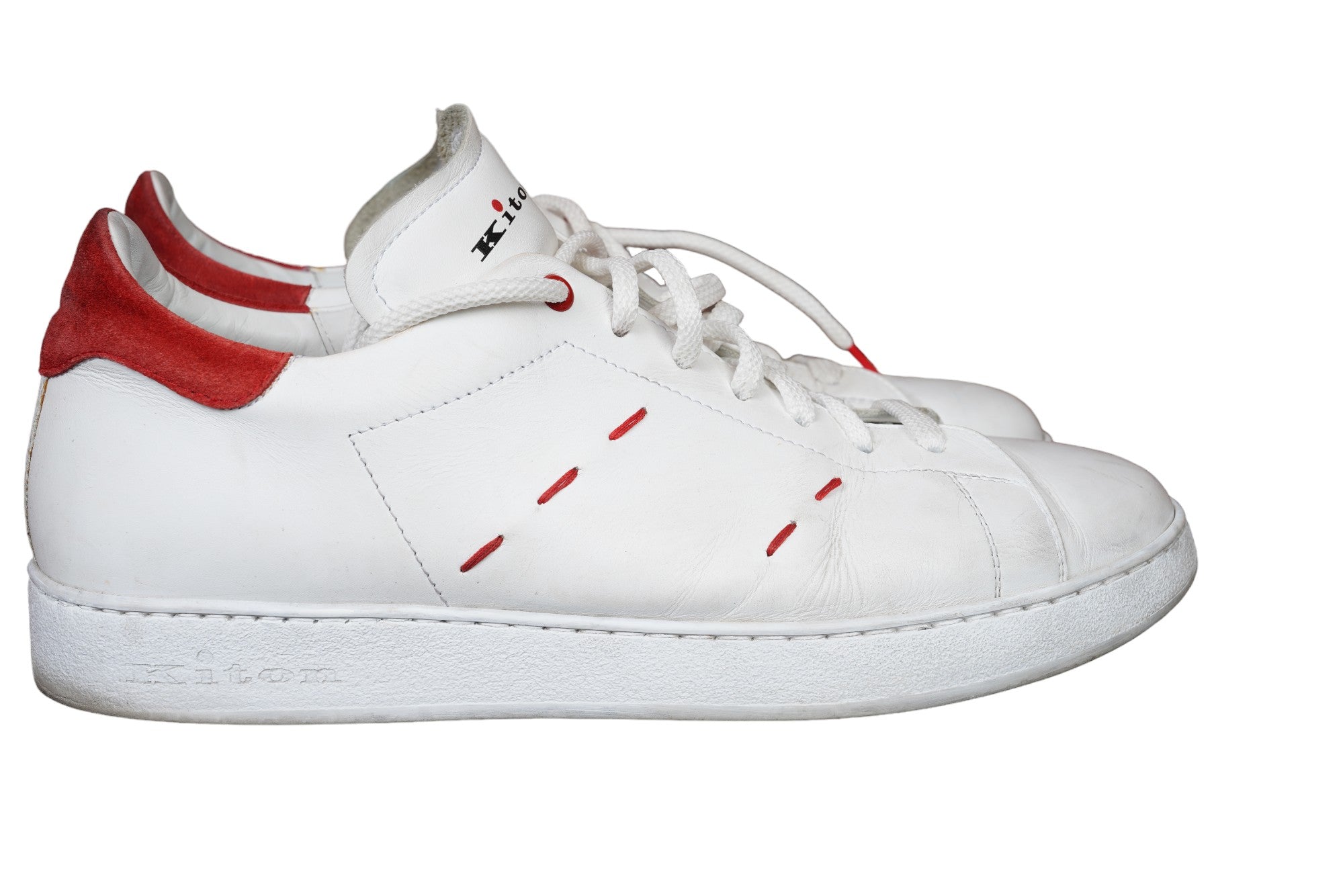 Kiton Sneaker Leder weiß 44 UK 10 wenig getragen Artikel Nr.:12389