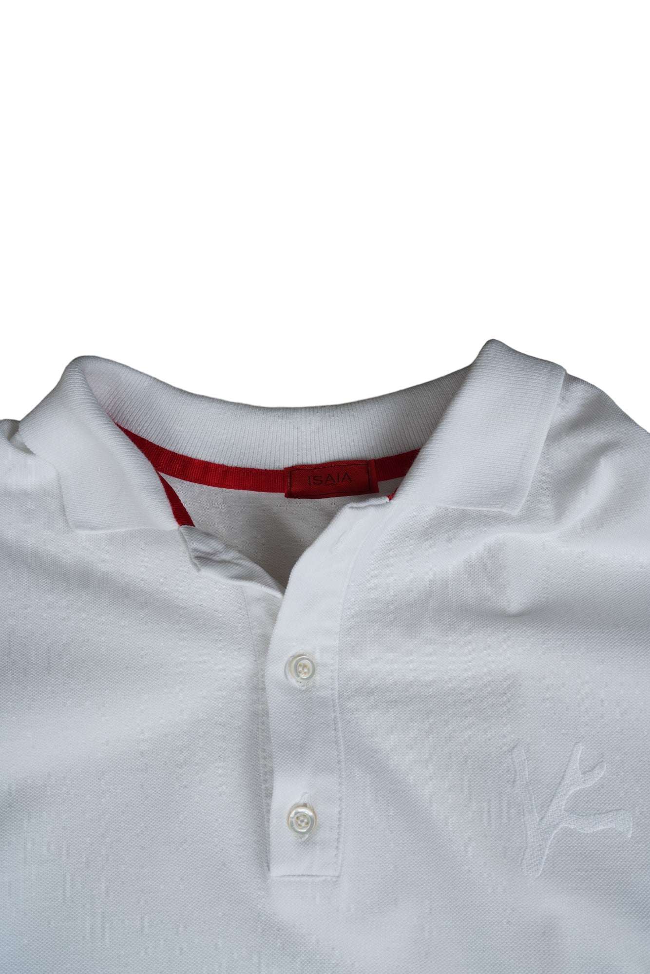 Isaia polo shirt white with embroidery L
