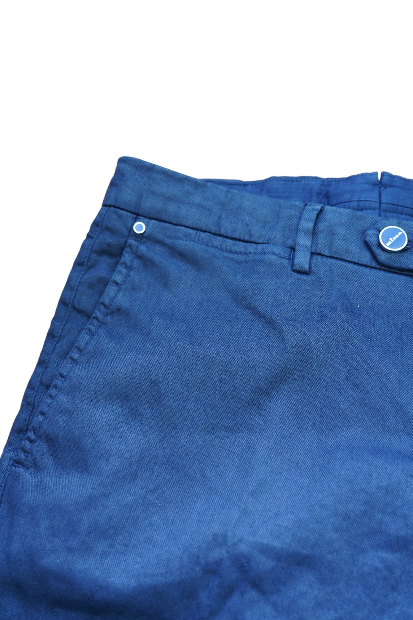 Kiton Hose Chino blau 50 (34) Leinen Mischung neue Sommer