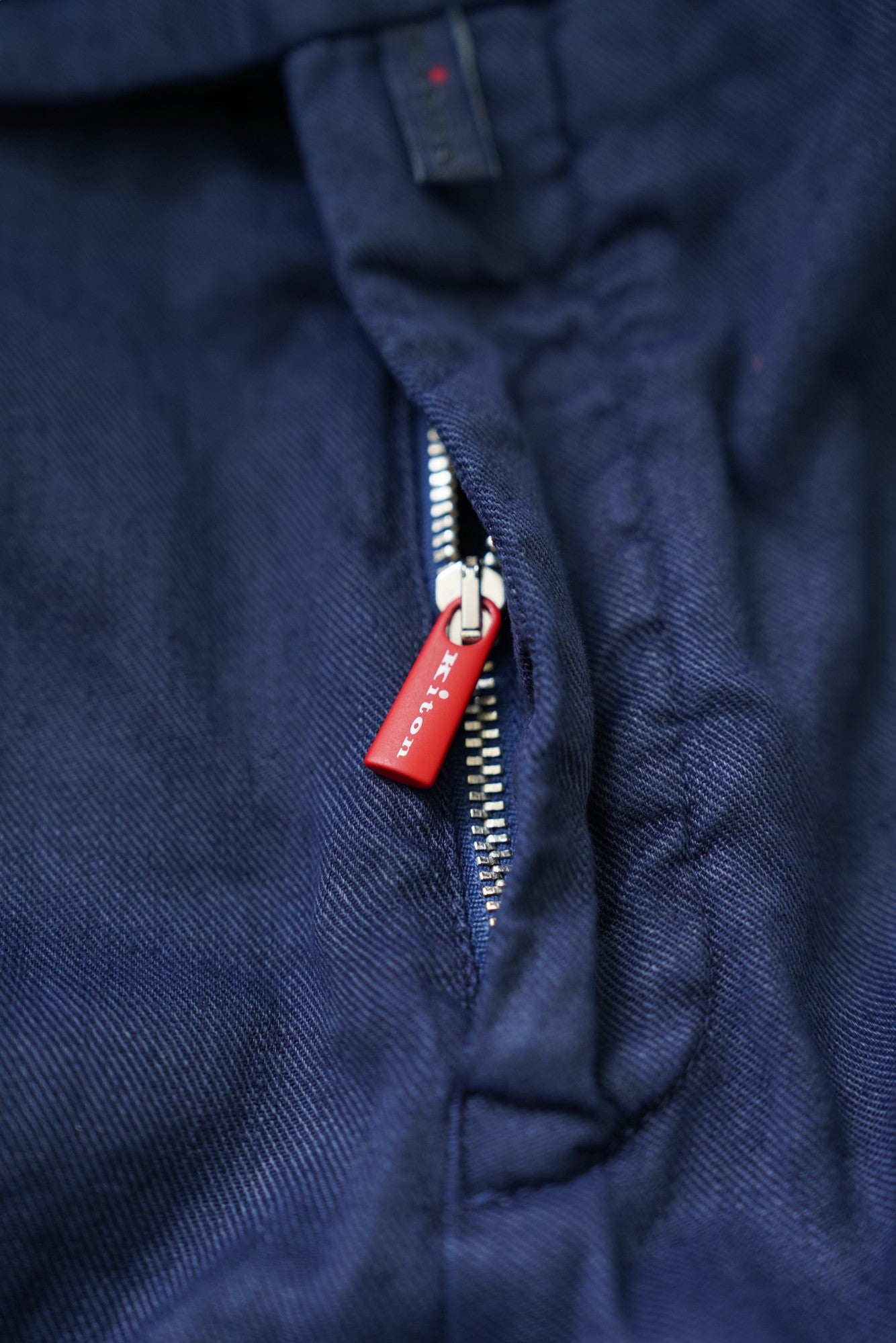 Kiton Hose Chino blau 50 (34) Leinen Mischung neue Sommer