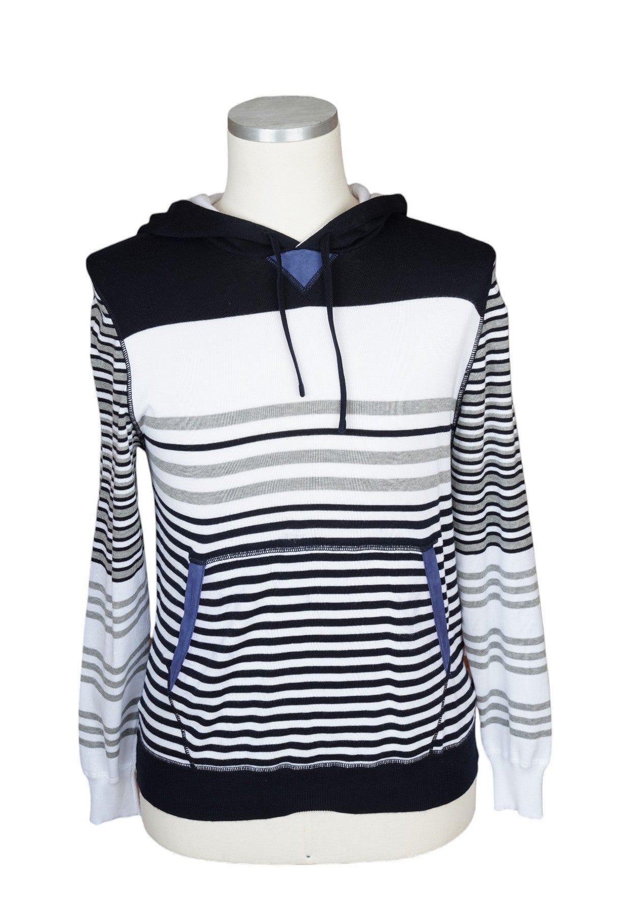 Kiton pull en coton avec cuir et capuche blanc