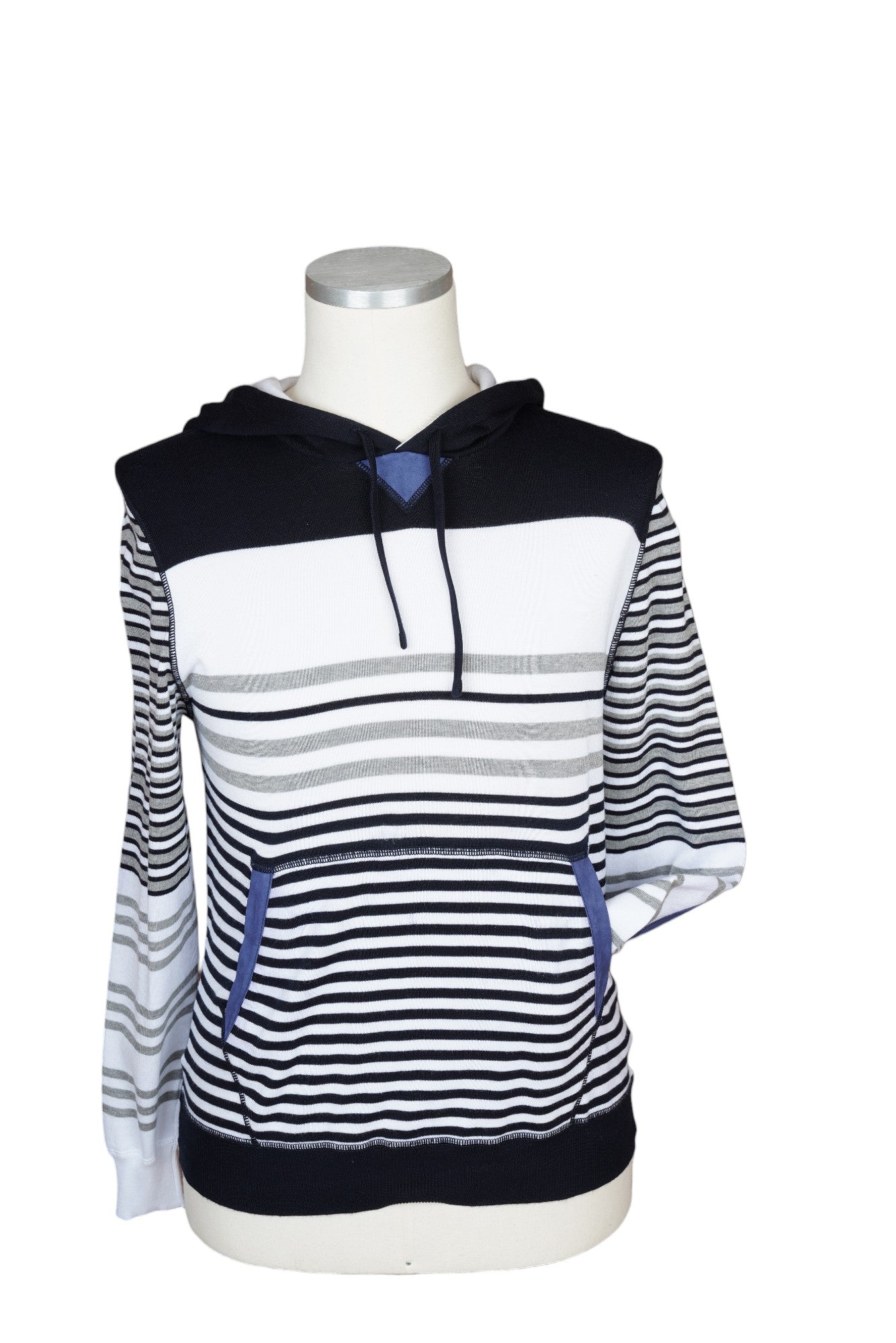 Kiton pull en coton avec cuir et capuche blanc