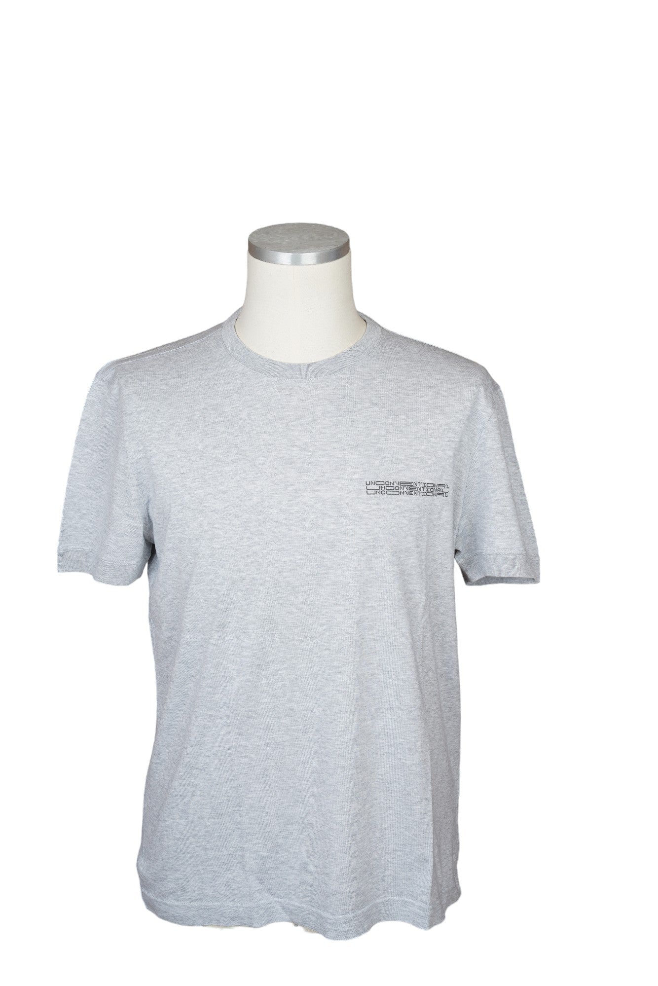 Kiton KNT T-shirt gris chiné coton lavé imprimé