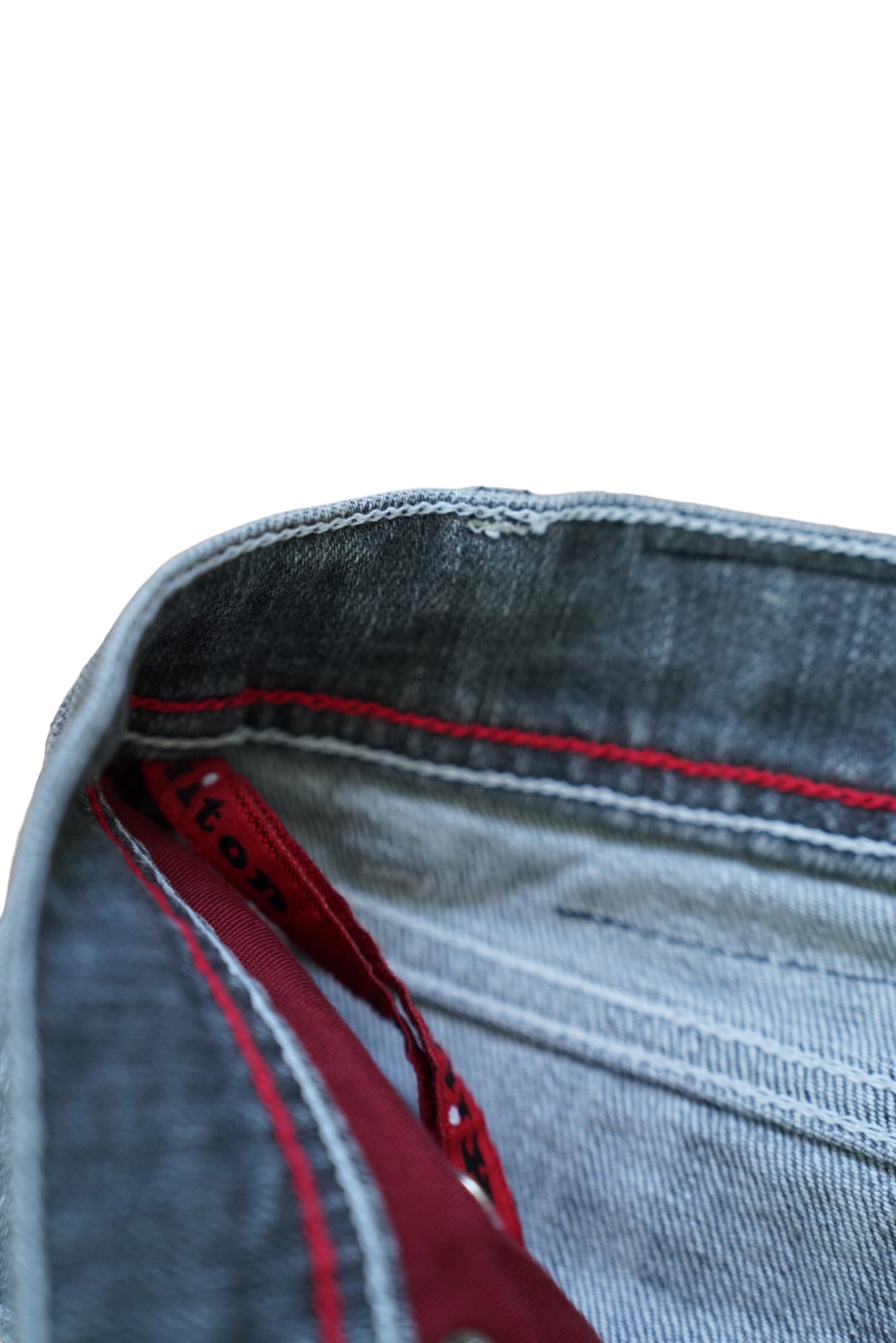 Kiton jeans grey light wash Japan denim destroyed Details