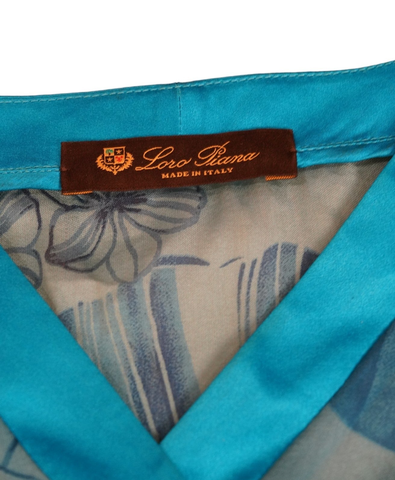 Loro Piana Umhang Bluse Seide Sommer mit Gürtel neue florale Motiv