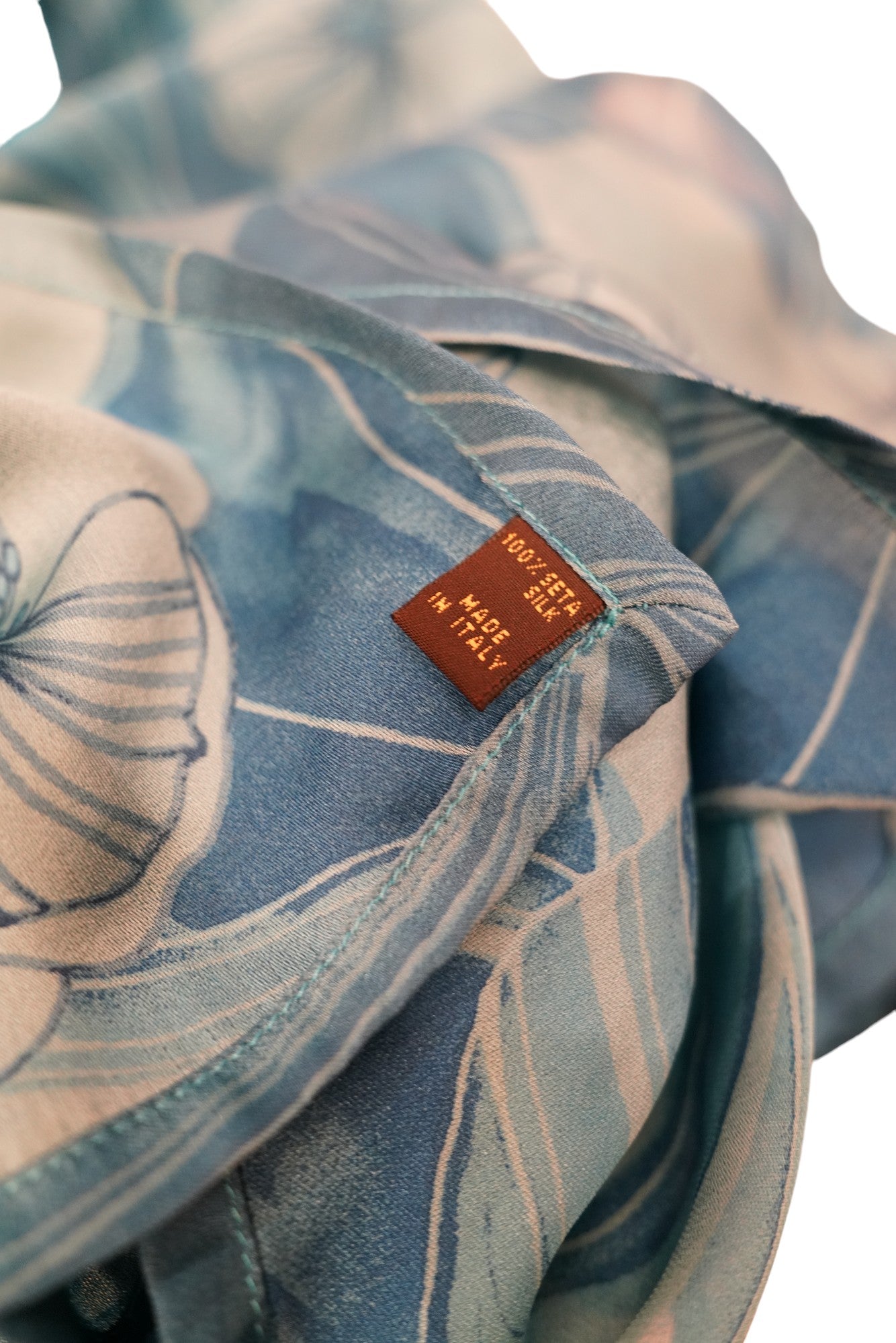 Loro Piana Umhang Bluse Seide Sommer mit Gürtel neue florale Motiv