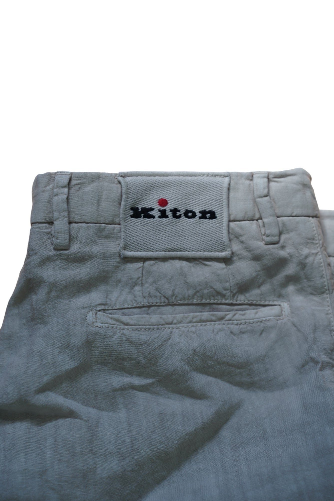 Kiton pantalon en lin été gris clair (gris clair)