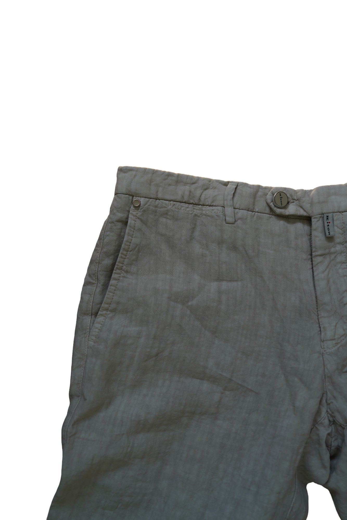 Kiton pantalon en lin été gris clair (gris clair)