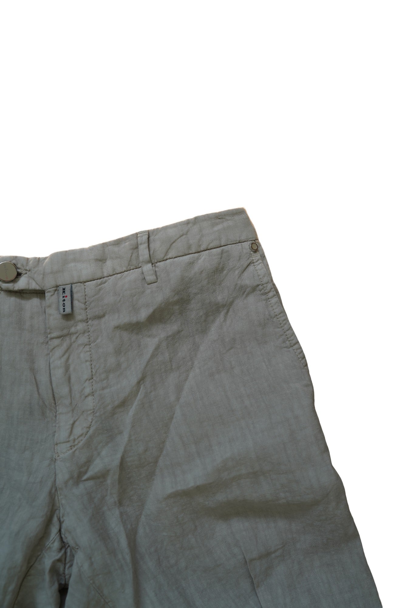 Kiton pantalon en lin été gris clair (gris clair)