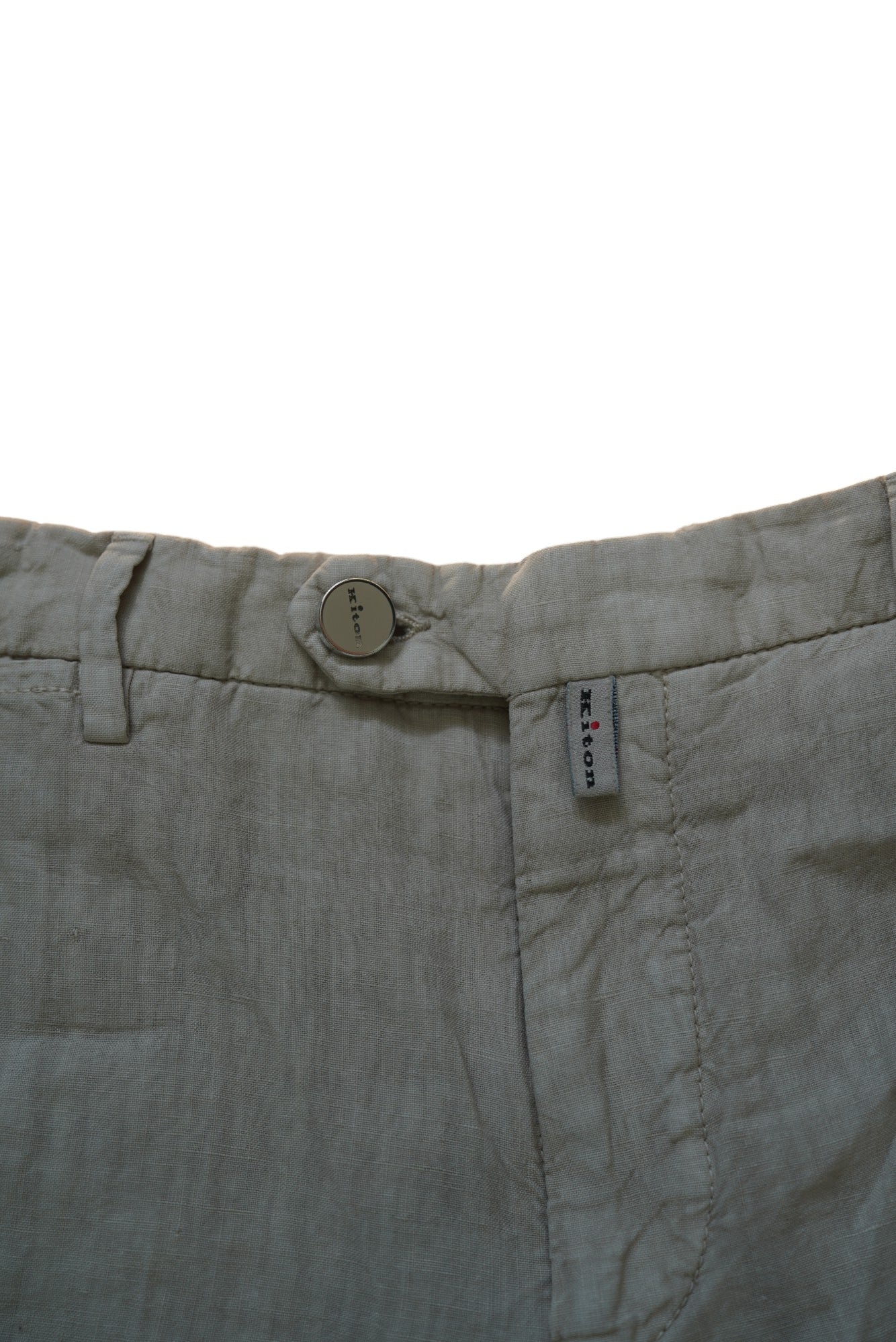 Kiton pantalon en lin été gris clair (gris clair)