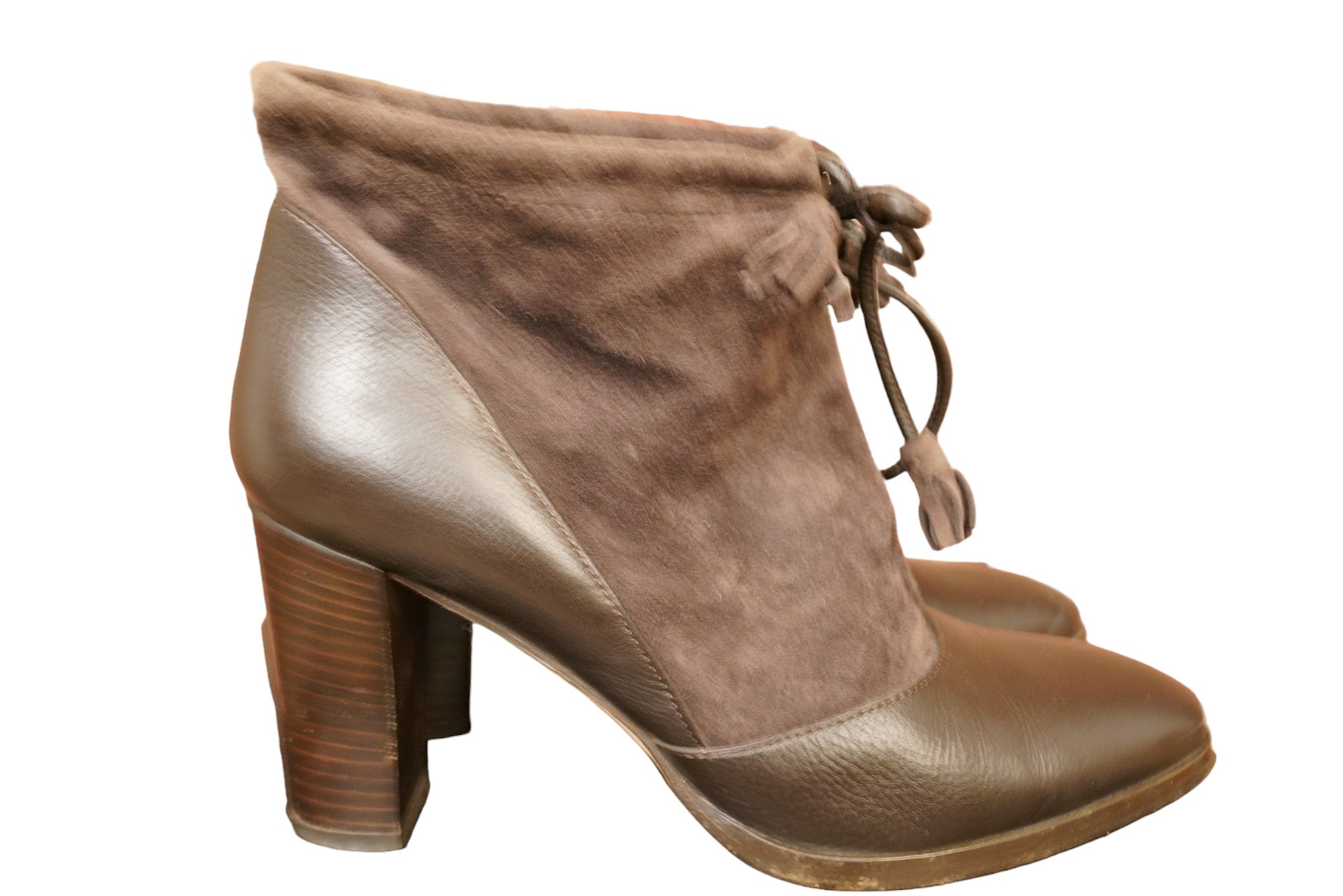Loro Piana Stiefelette Stiefel Sommer Leder Schuhe Damen Braun