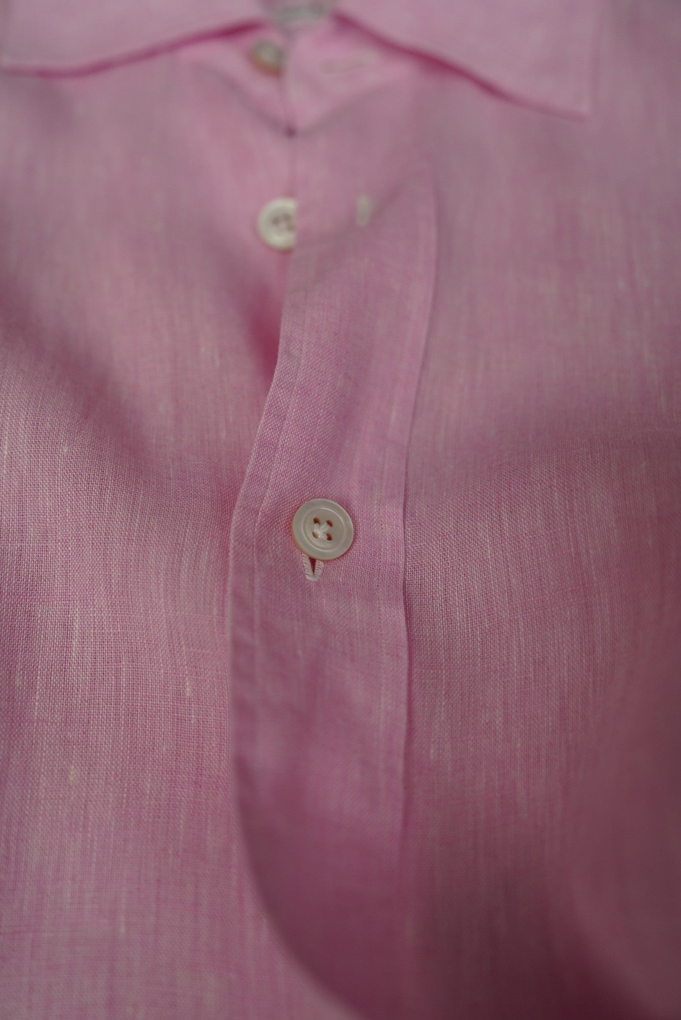 Kiton Hemd rosa Leinen New Tailored Handmade S (XS)