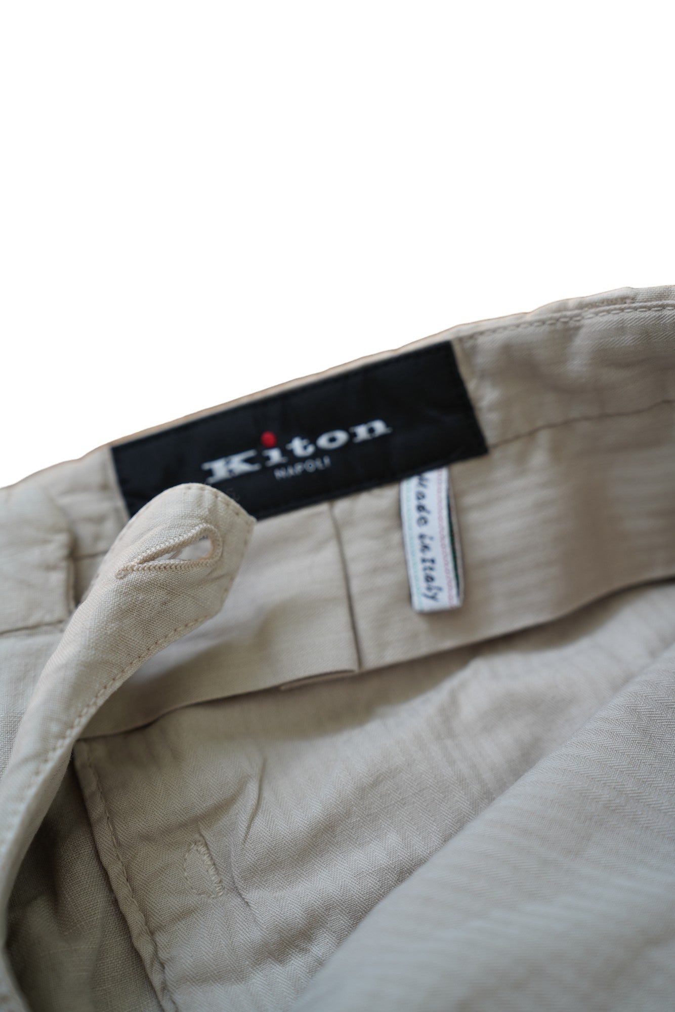 Kiton pantalon en lin été gris clair (gris clair)