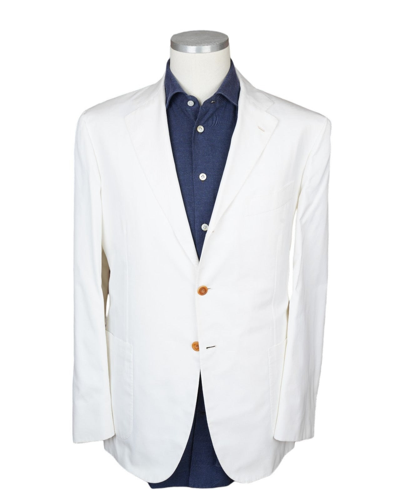 Kiton jacket blazer cotton white 54 summer new