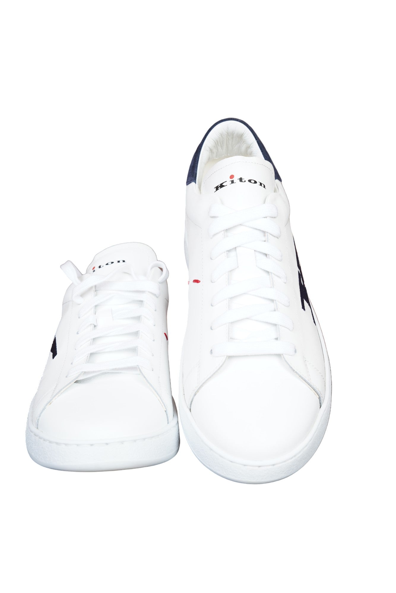 Kiton baskets cuir blanc