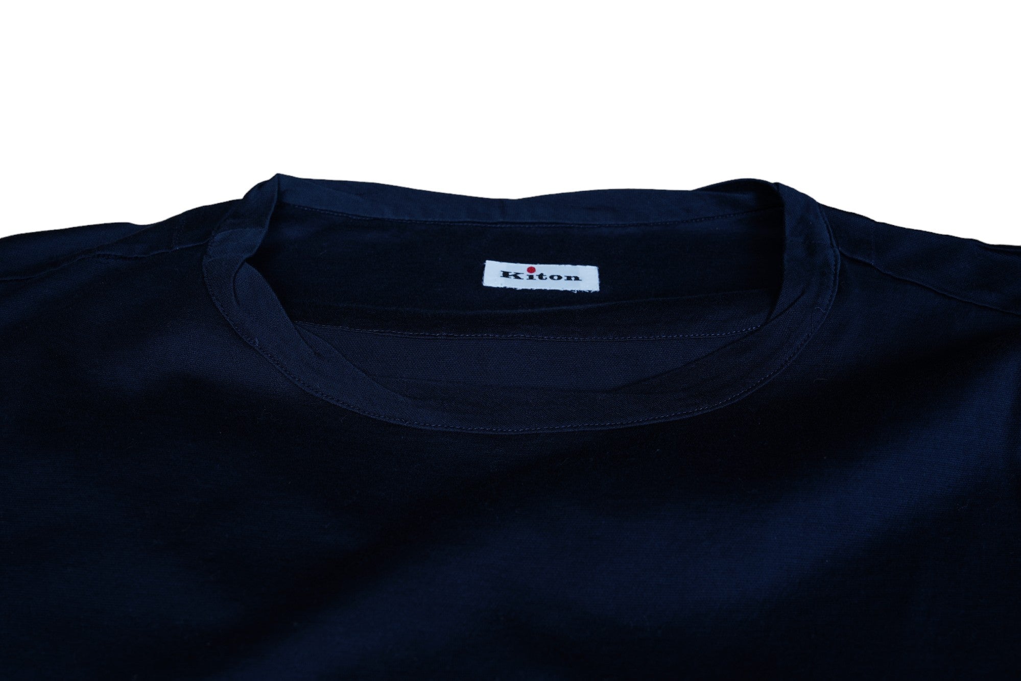 Kiton T-Shirt dunkelblau handgefertigte Baumwolle