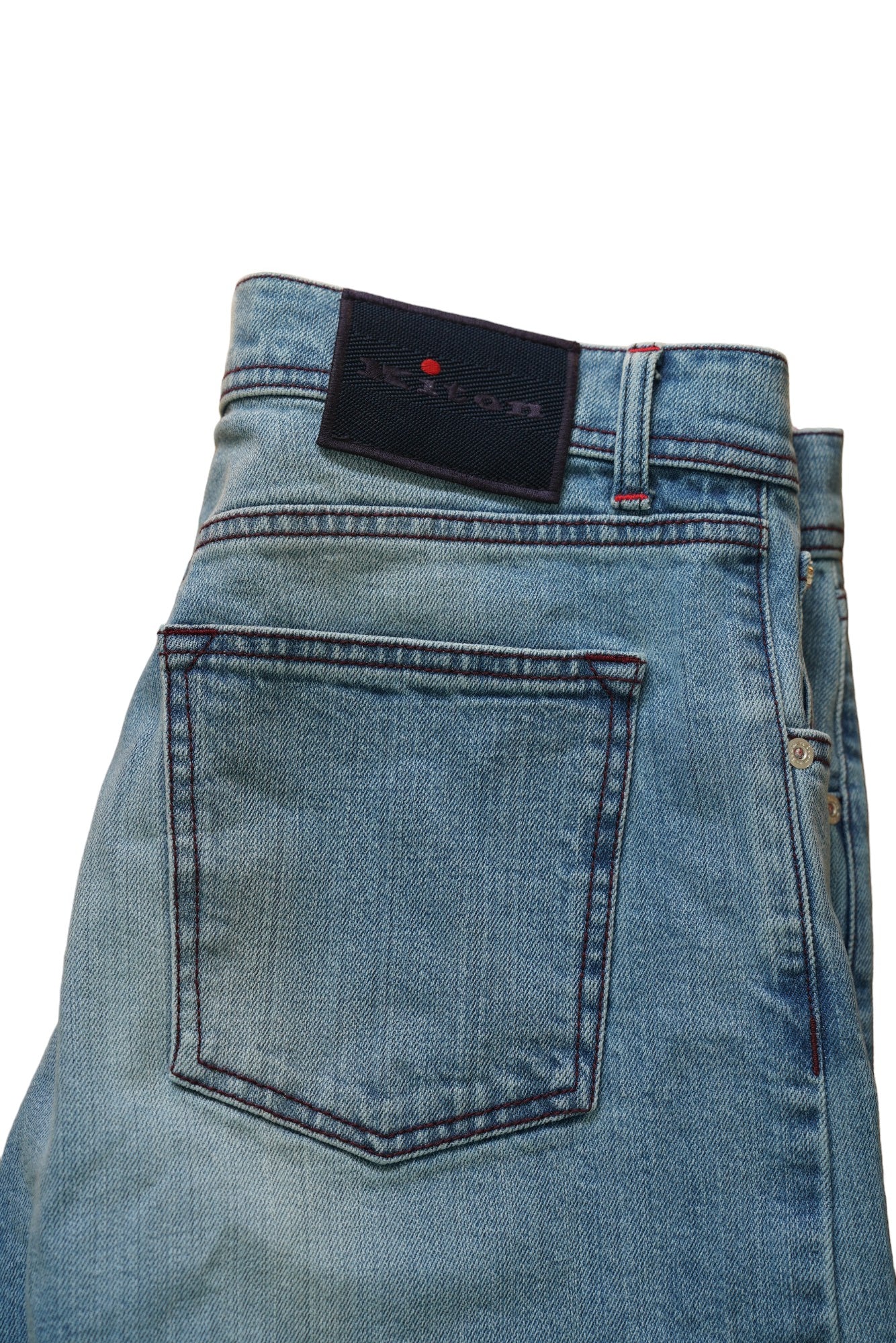 Kiton Jeans bleu Japan Denim clair délavé