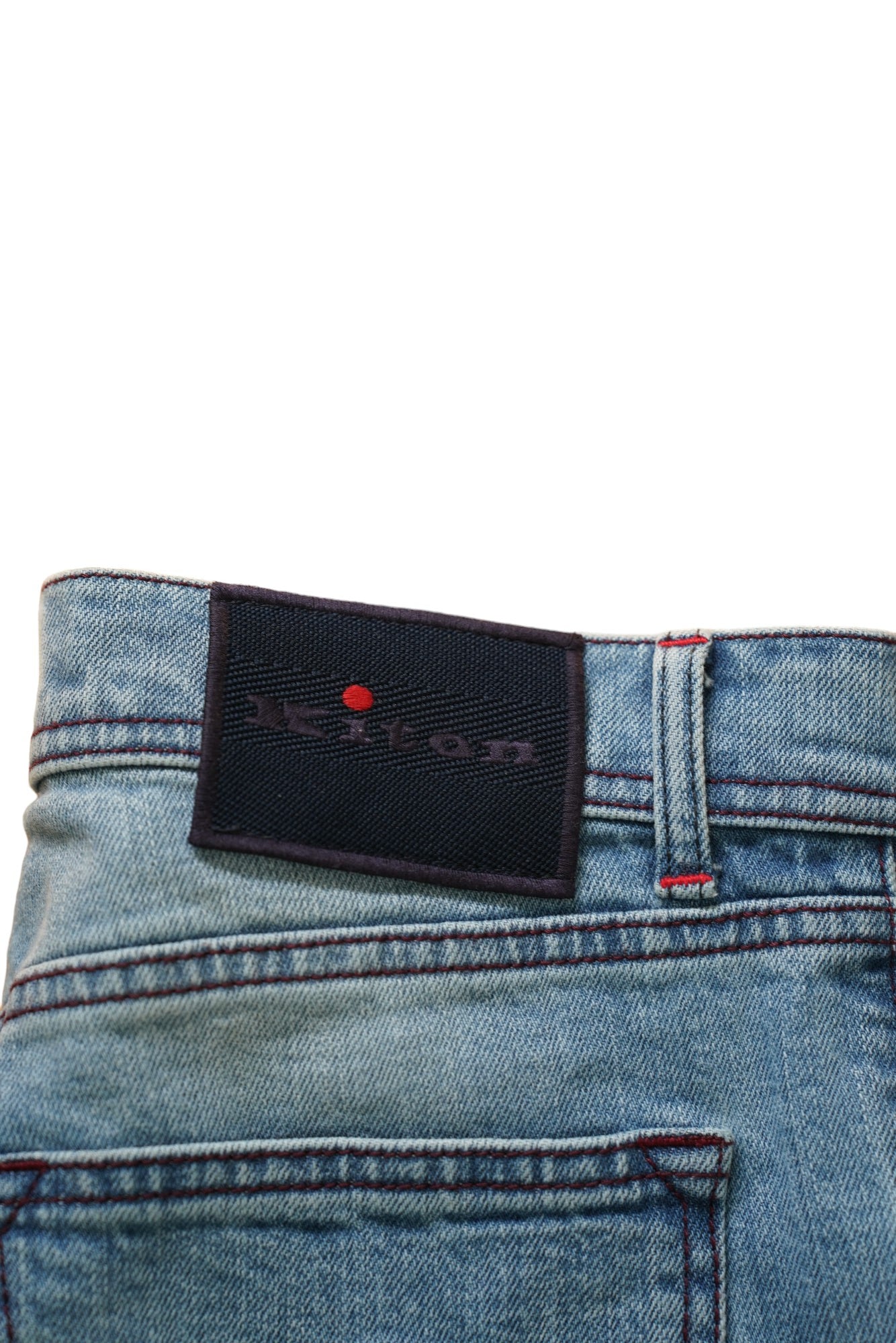 Kiton Jeans bleu Japan Denim clair délavé