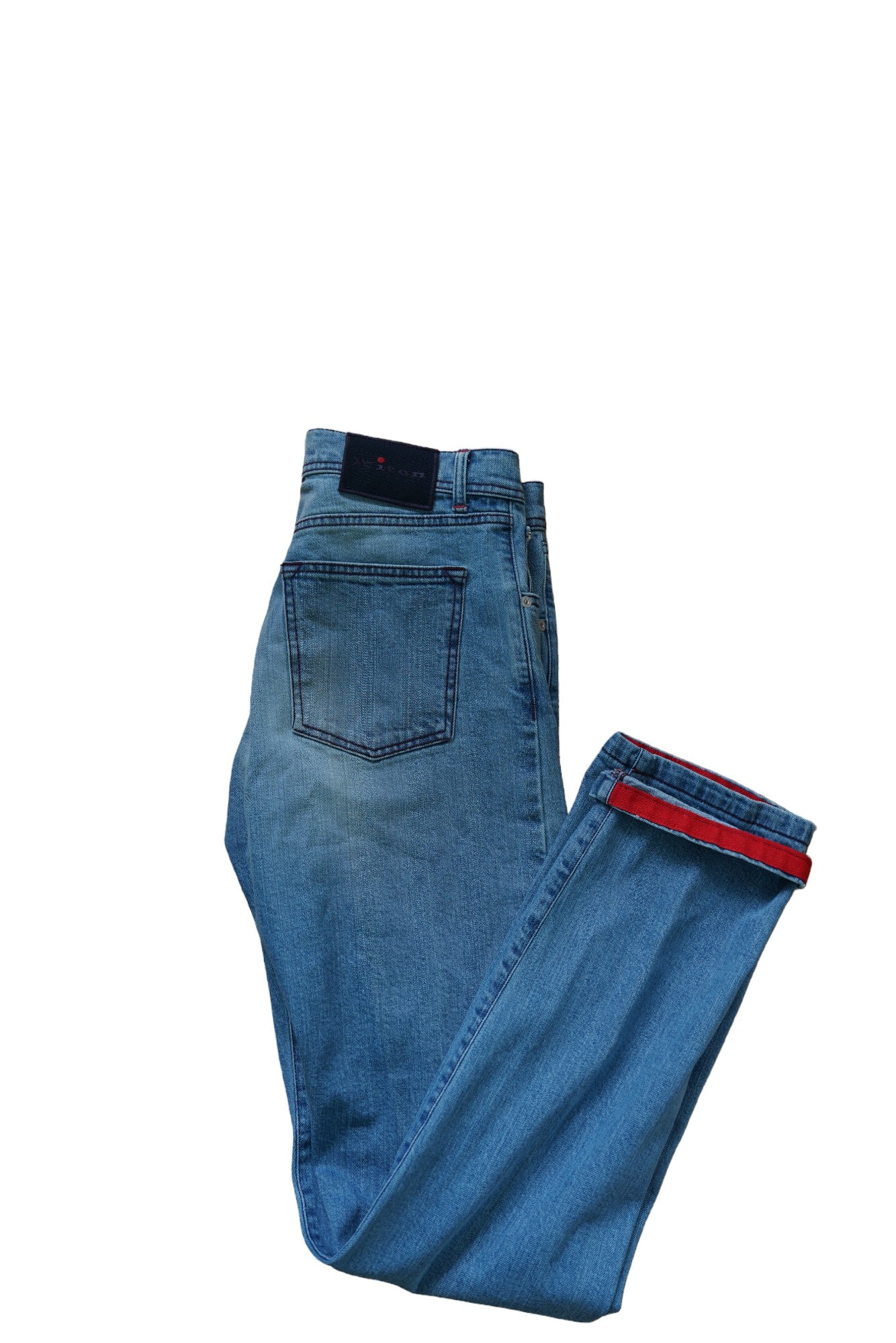 Kiton Jeans bleu Japan Denim clair délavé