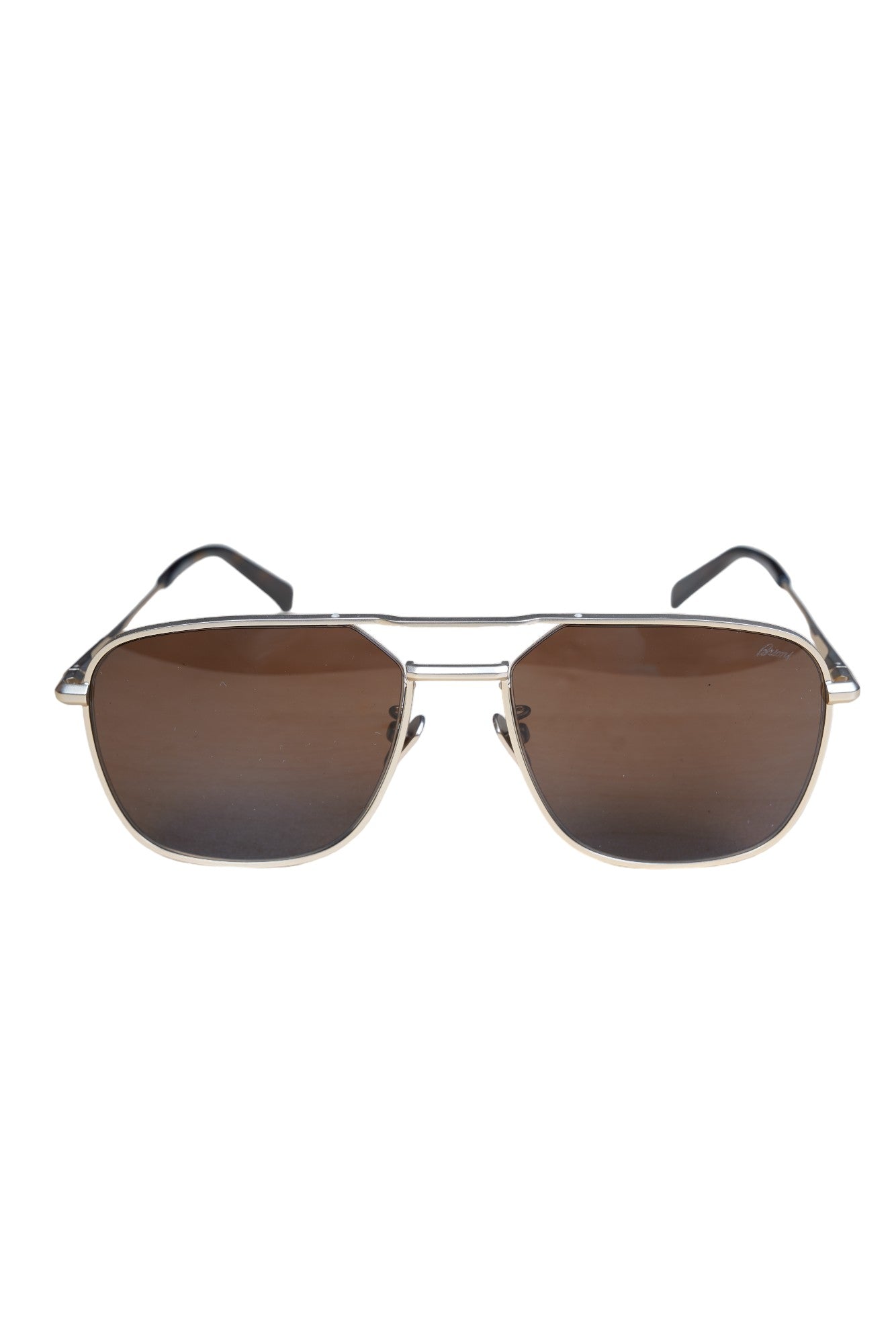 Brioni Sonnenbrille BR 0067S aus Titan mit Doppelbrücke Gold