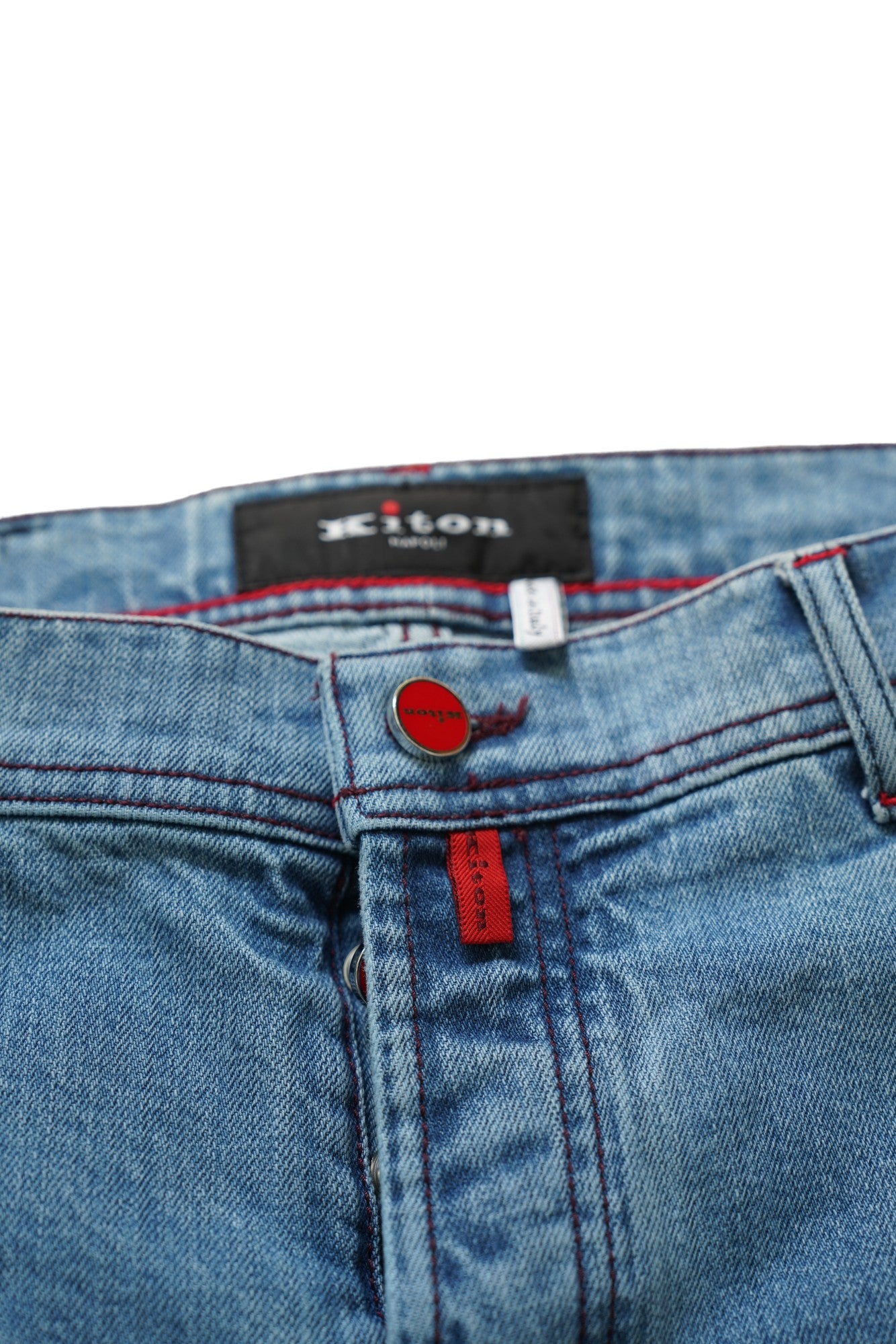 Kiton Jeans bleu Japan Denim clair délavé