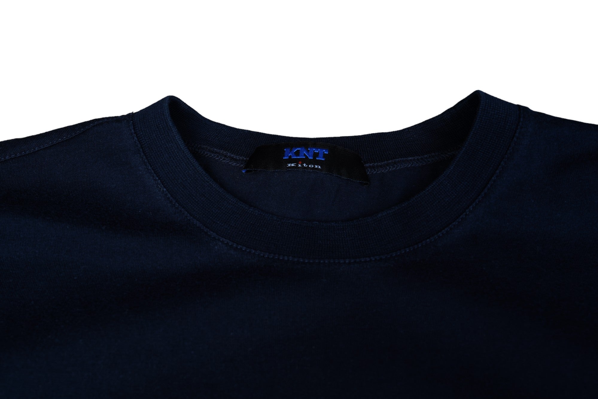 Kiton KNT T-shirt Navy washed cotton