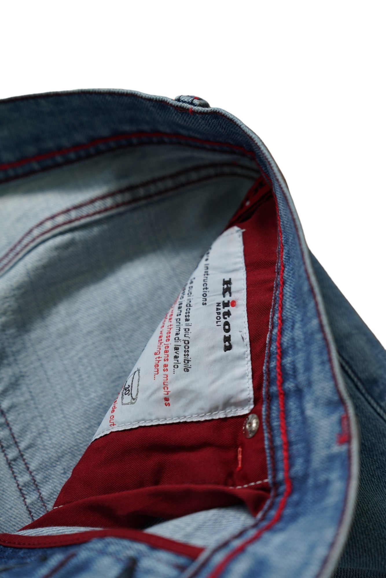 Kiton Jeans bleu Japan Denim clair délavé