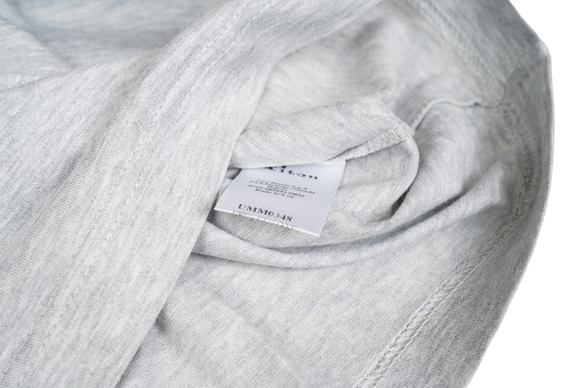 Kiton KNT T-shirt gris chiné coton lavé imprimé