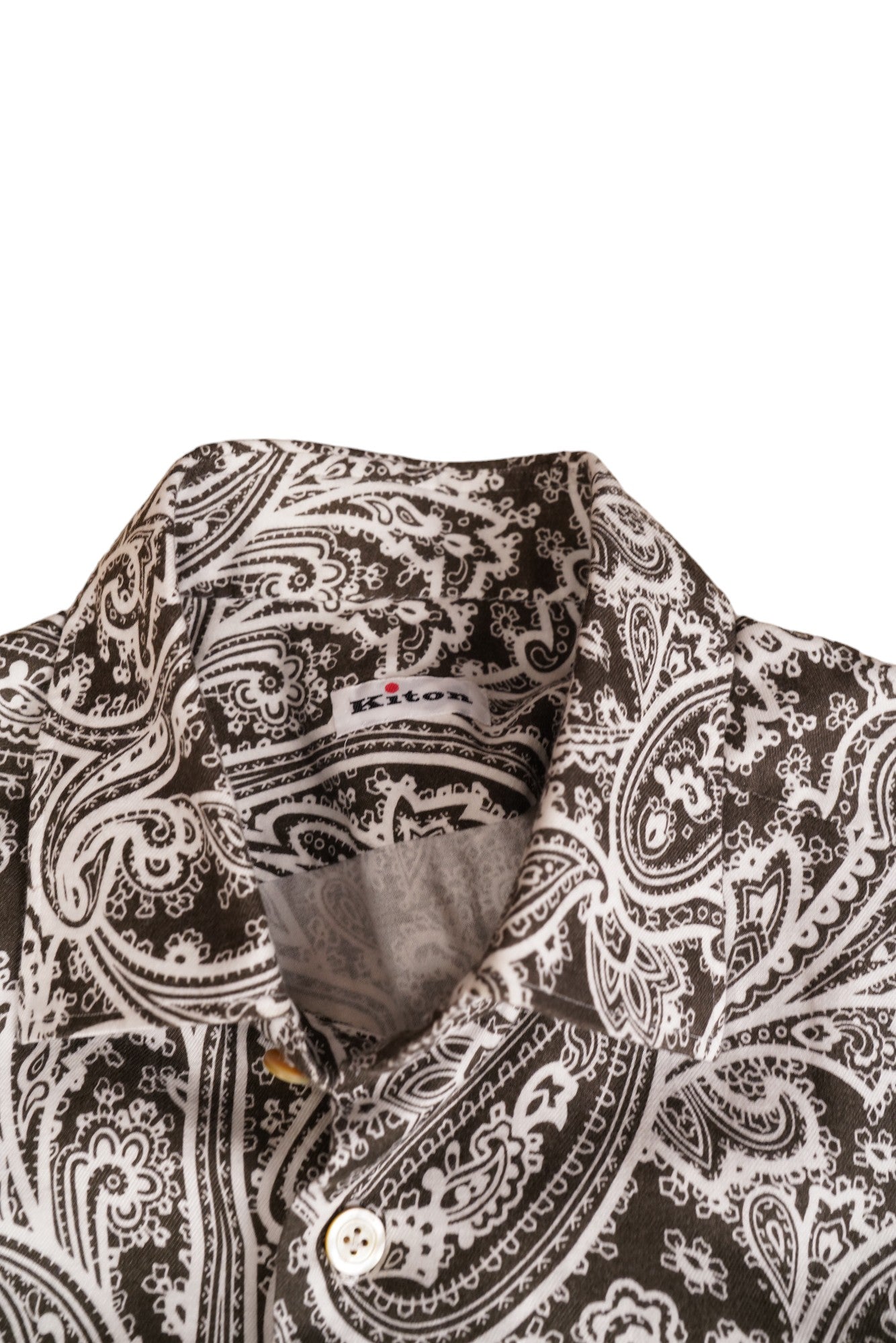 Kiton Hemd Paisleymuster handgefertigt 39