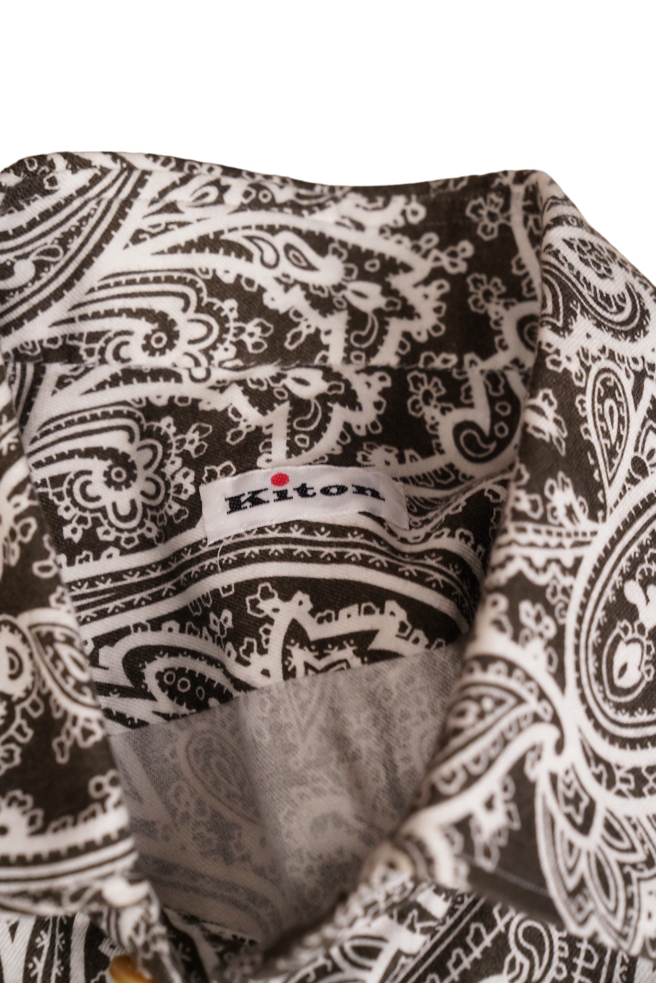 Kiton Hemd Paisleymuster handgefertigt 39