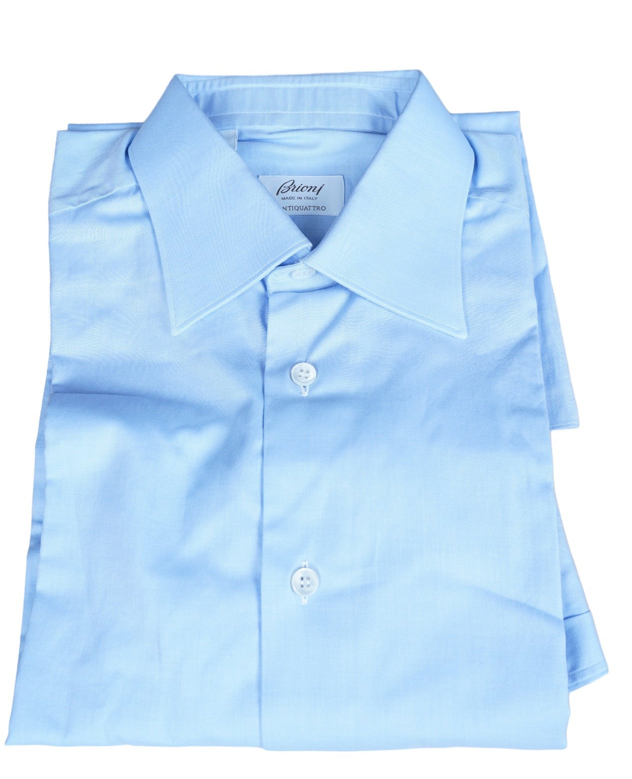 Brioni chemise bleue Ventiquattro cousue main