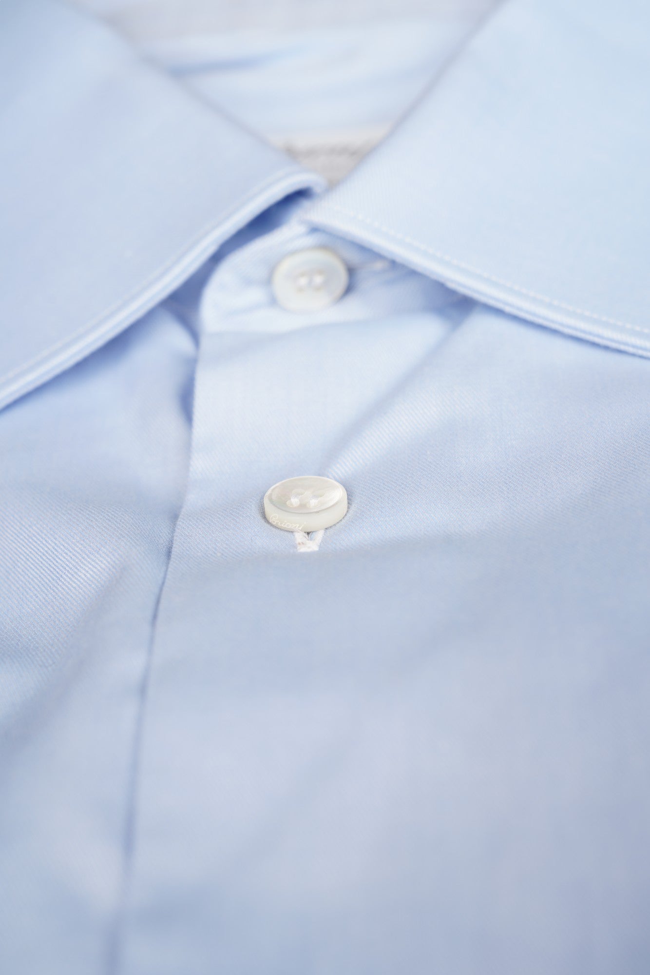 Brioni chemise bleue Ventiquattro cousue main