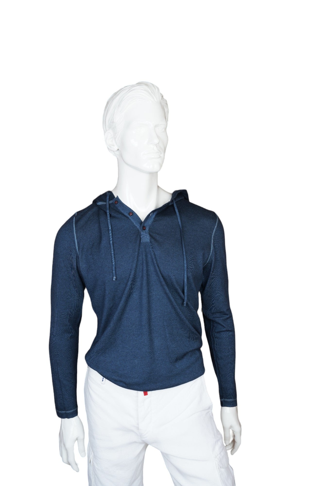 Kiton Sweatshirt Hoodie Kaschmir Nuvola blau Strickjacke