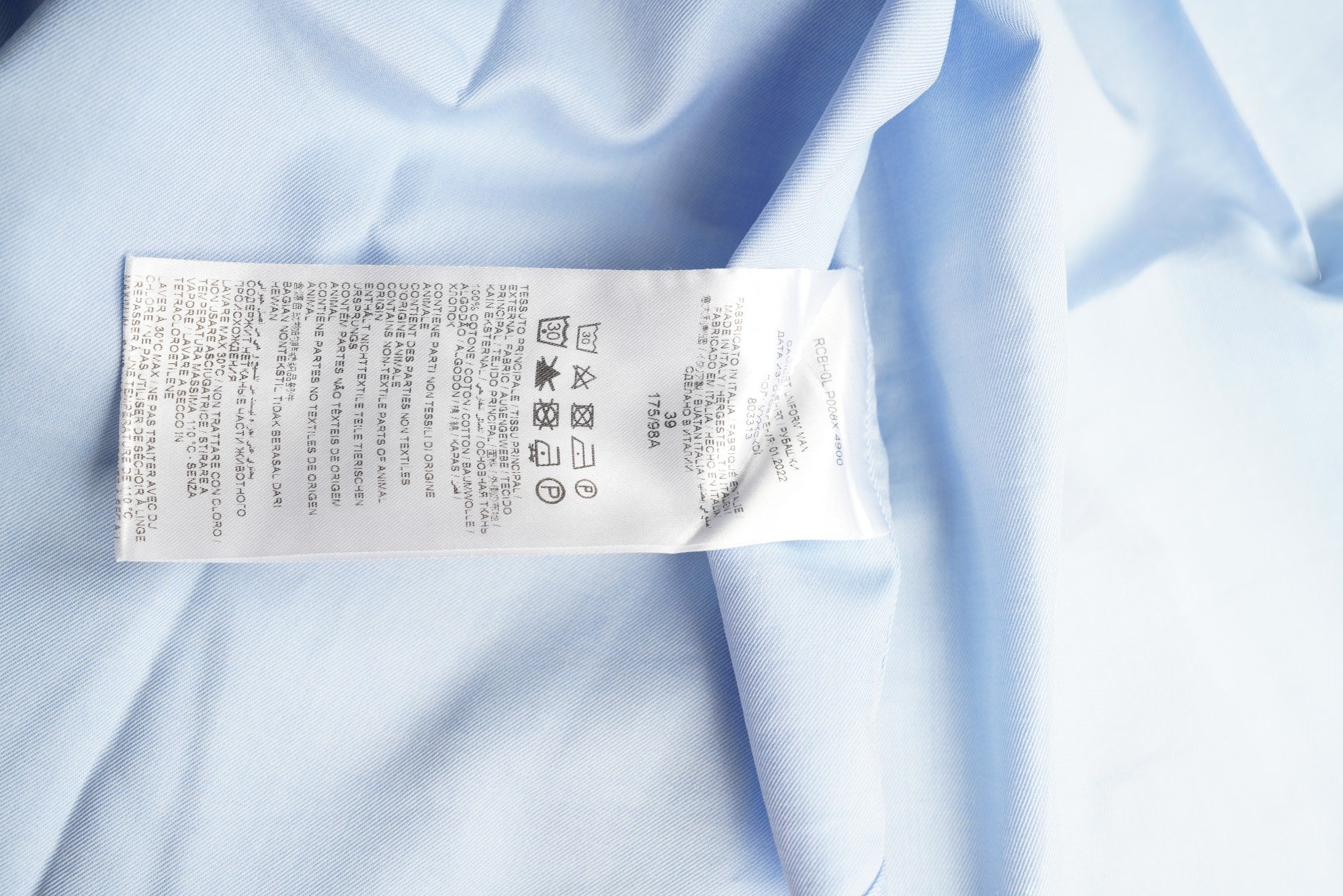 Brioni chemise bleue Ventiquattro cousue main